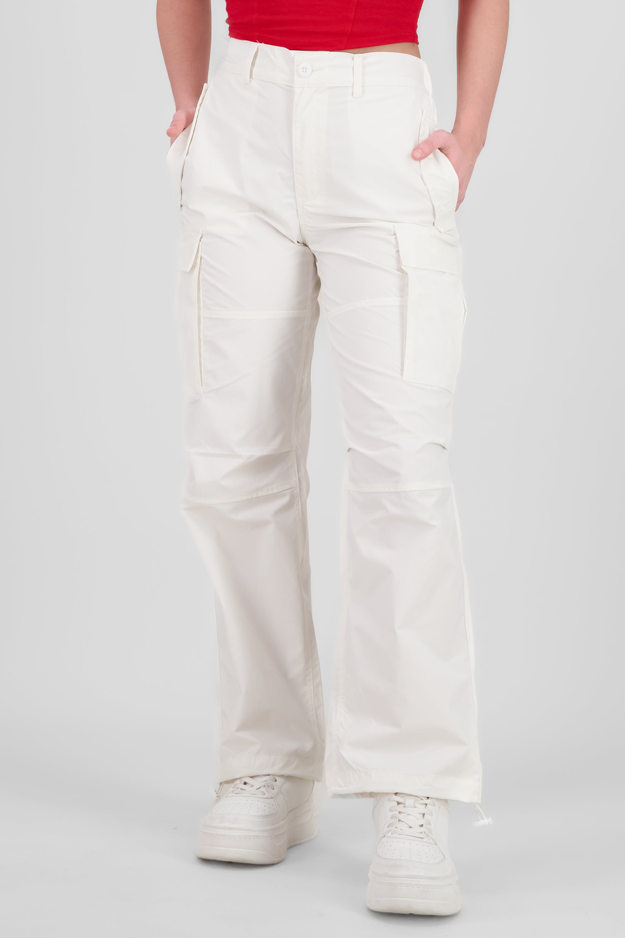 Pantalon parachute liso BLANCO