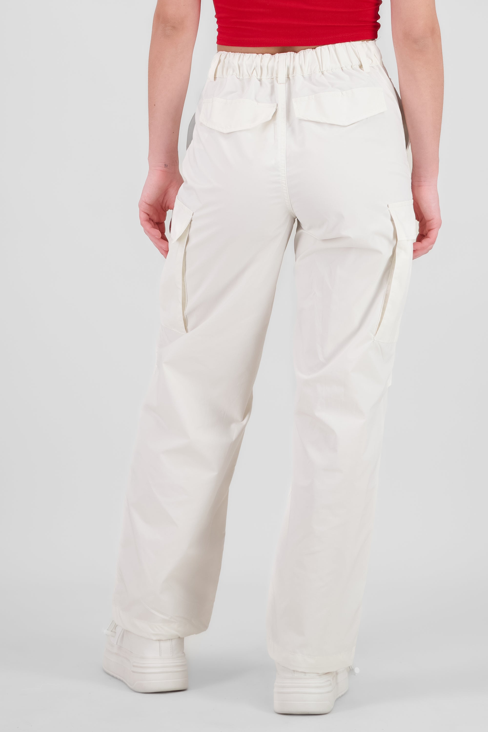 Pantalon parachute liso BLANCO