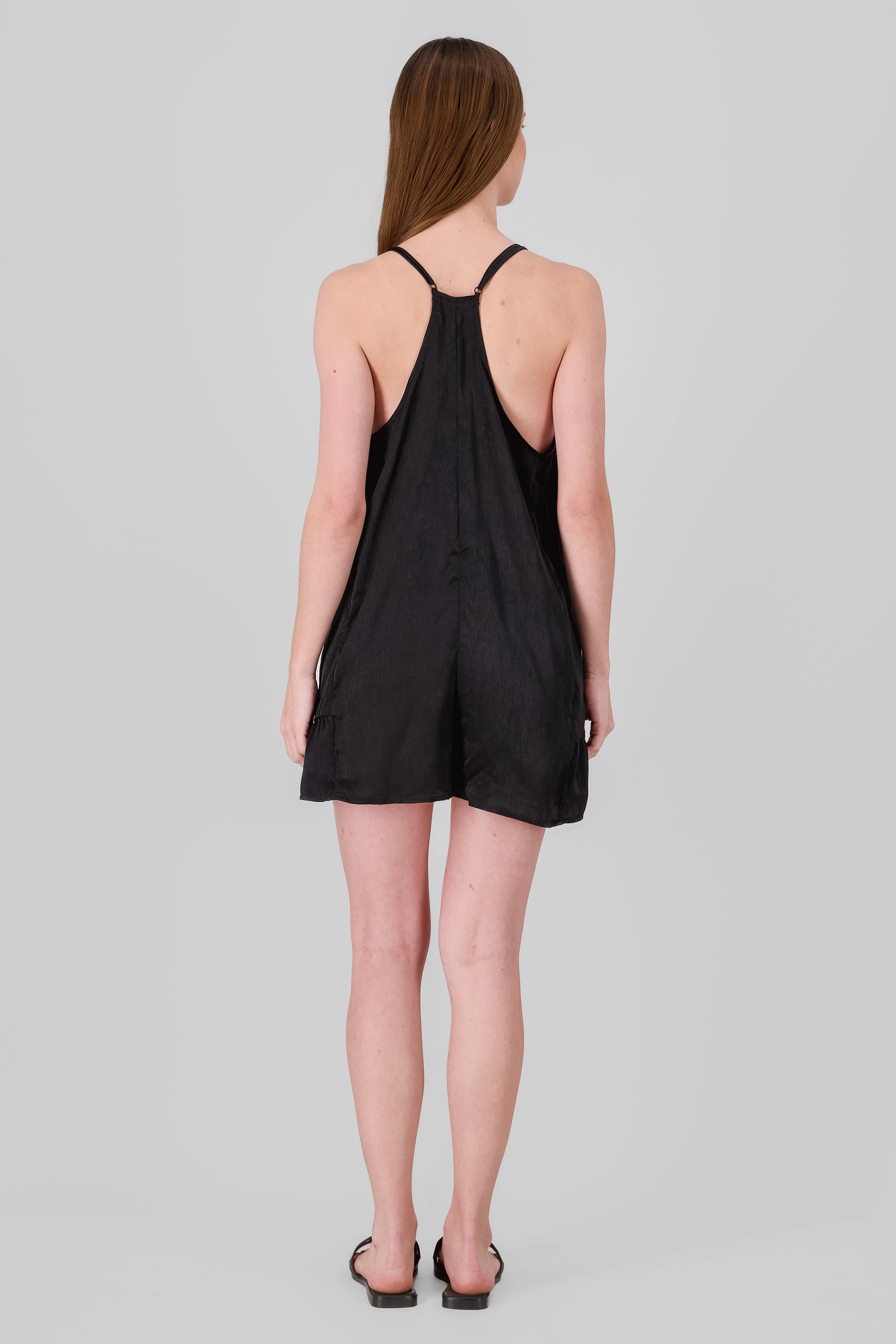 Romper detalle olanes satín NEGRO