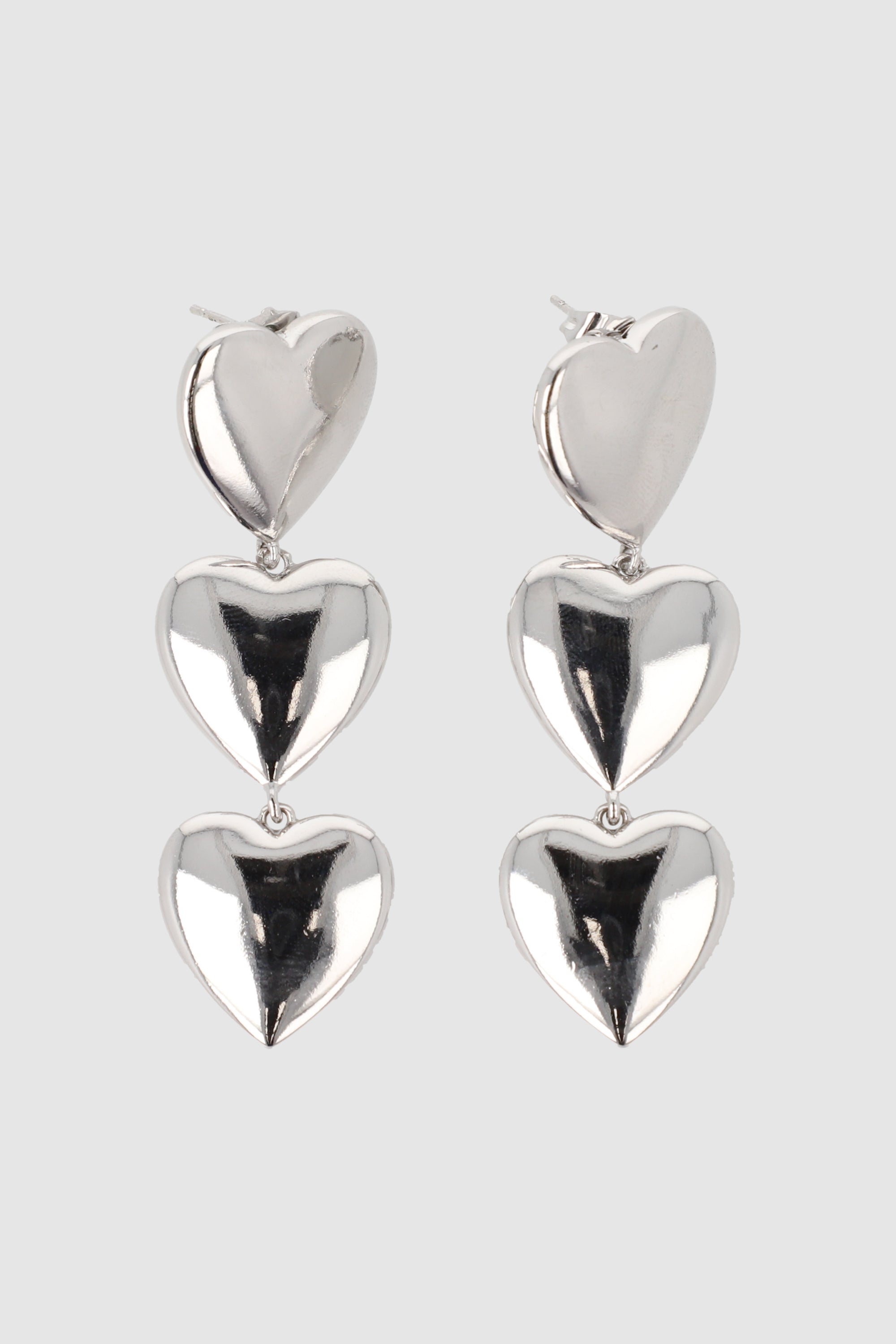 Aretes triple corazon PLATA