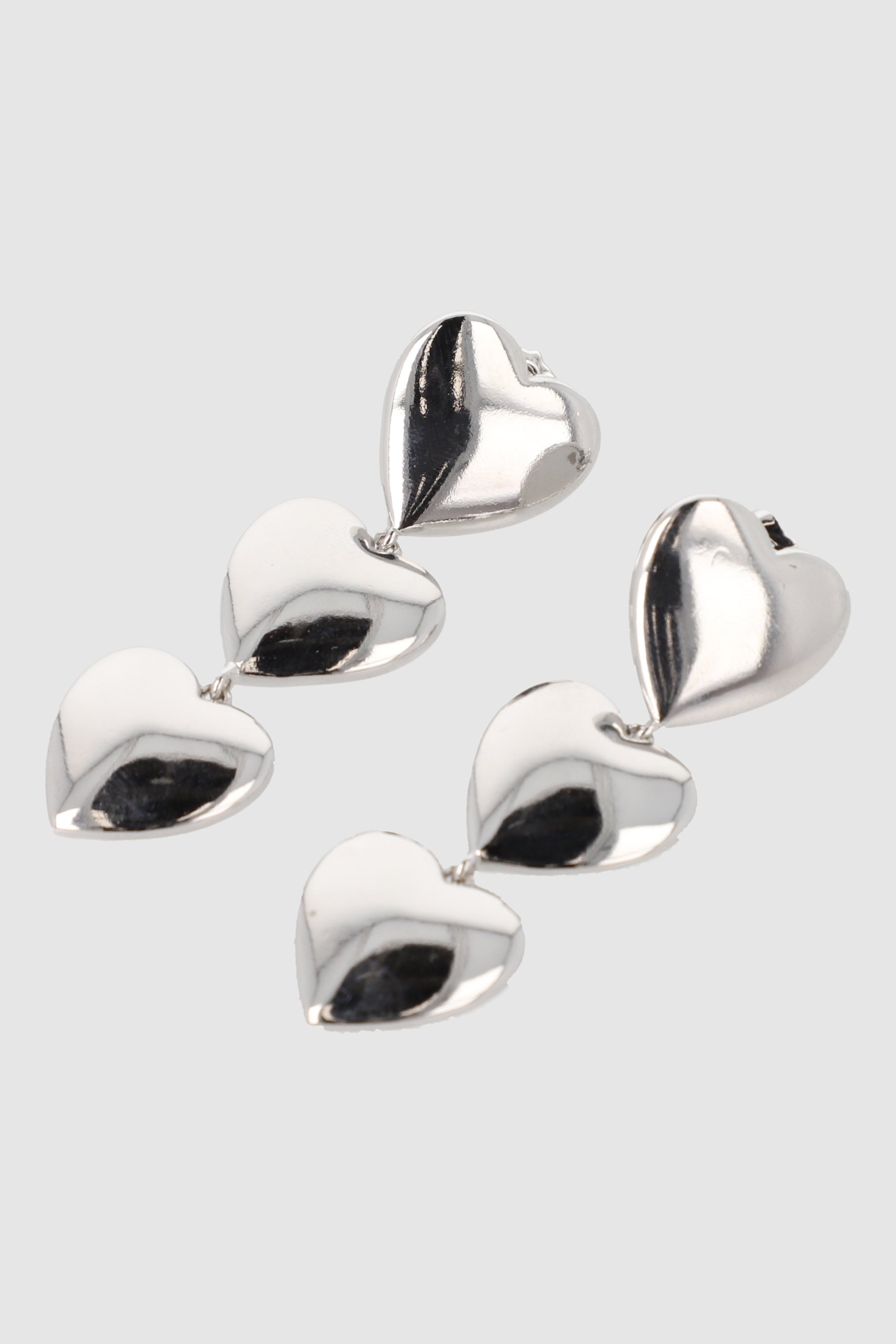 Aretes triple corazon PLATA