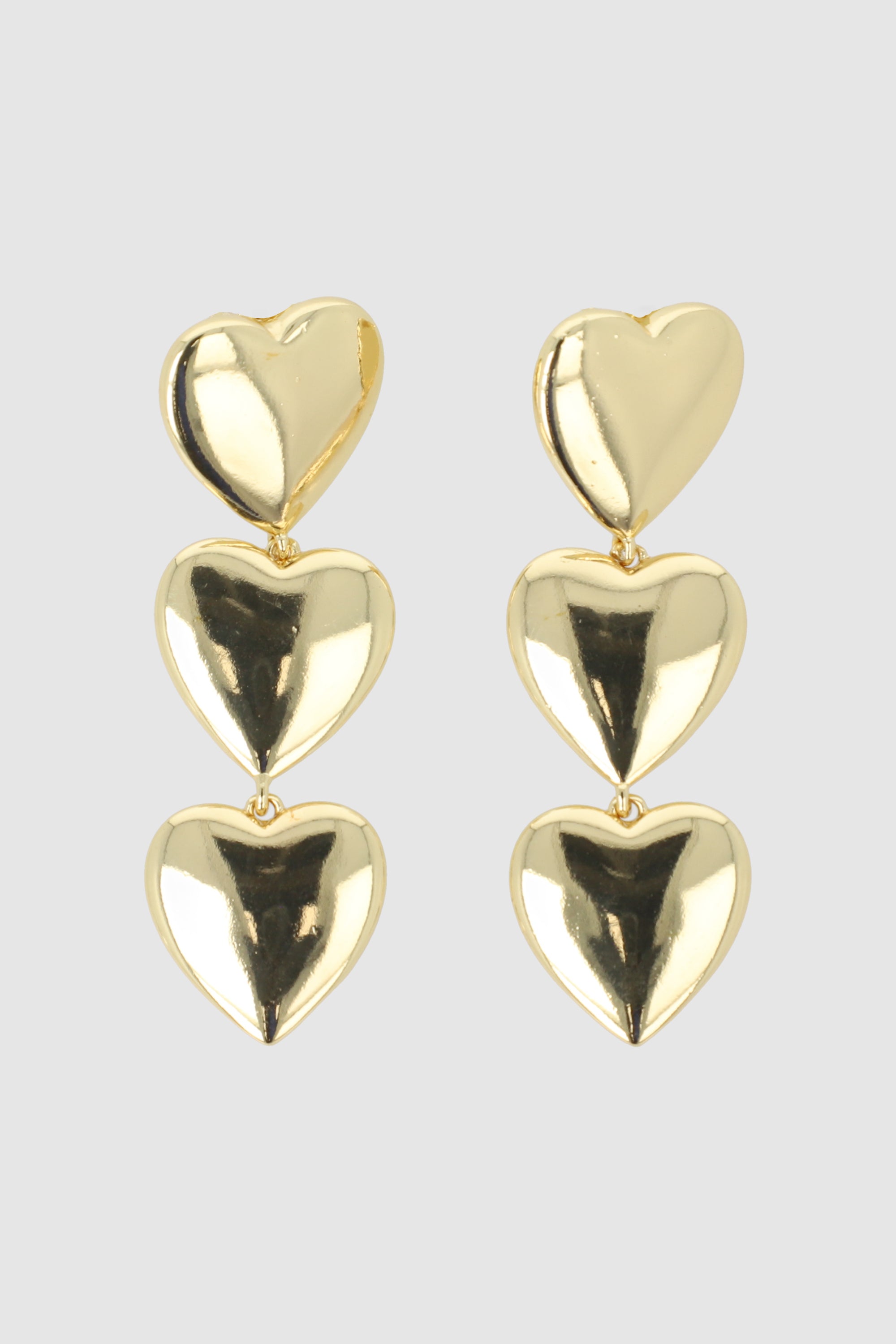 Aretes triple corazon ORO