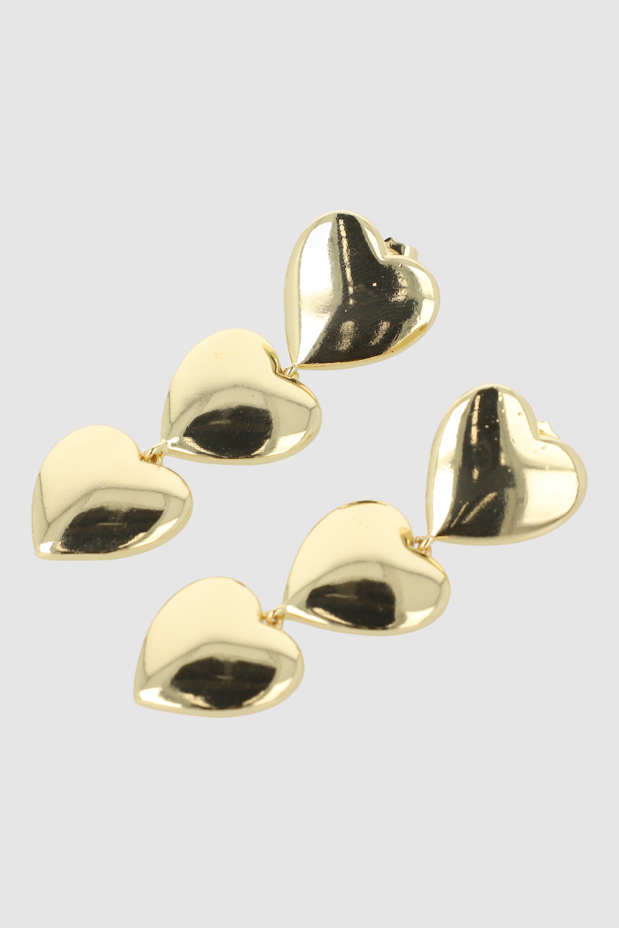 Aretes triple corazon ORO