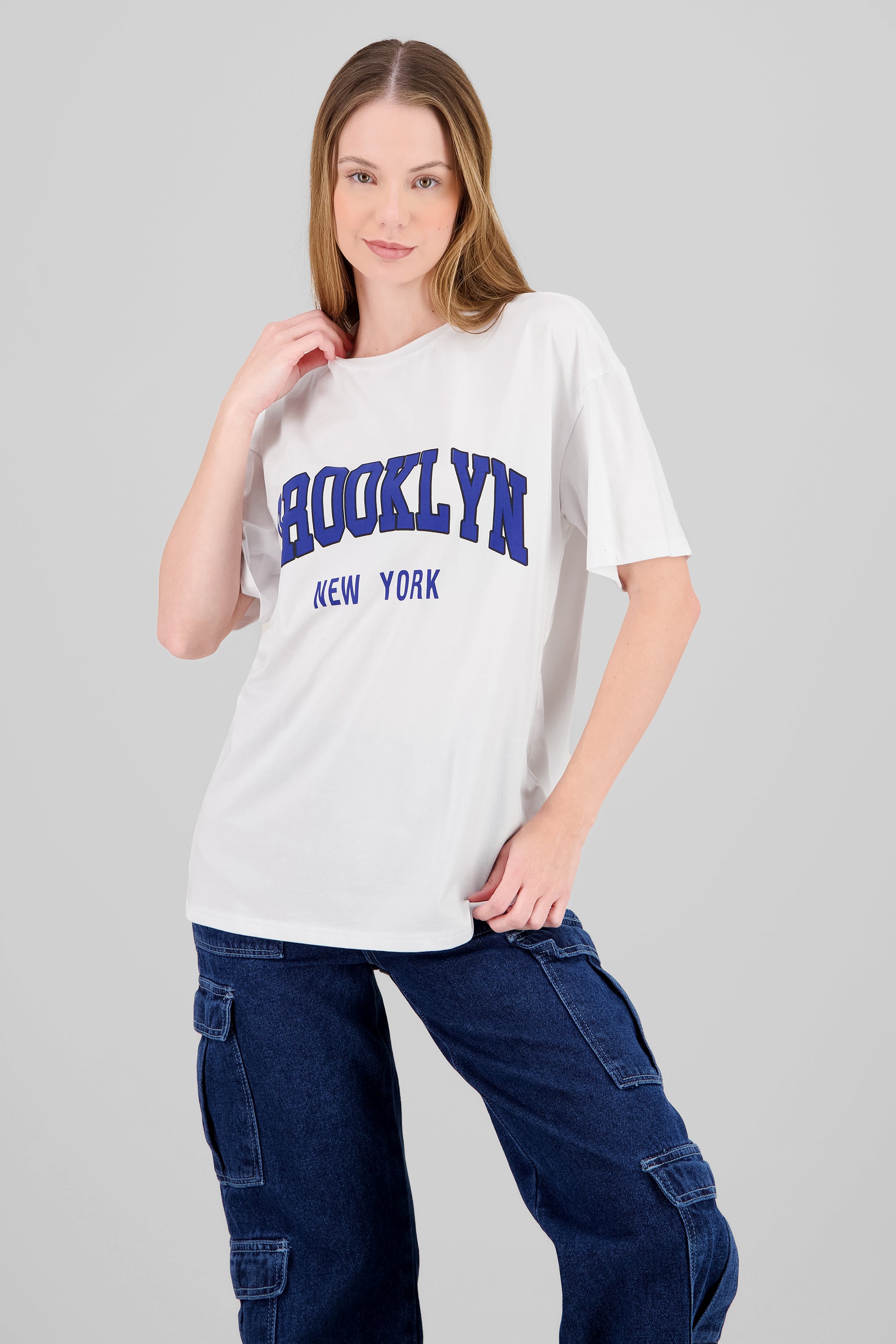 Playera estampada brooklyn AZUL COMBO