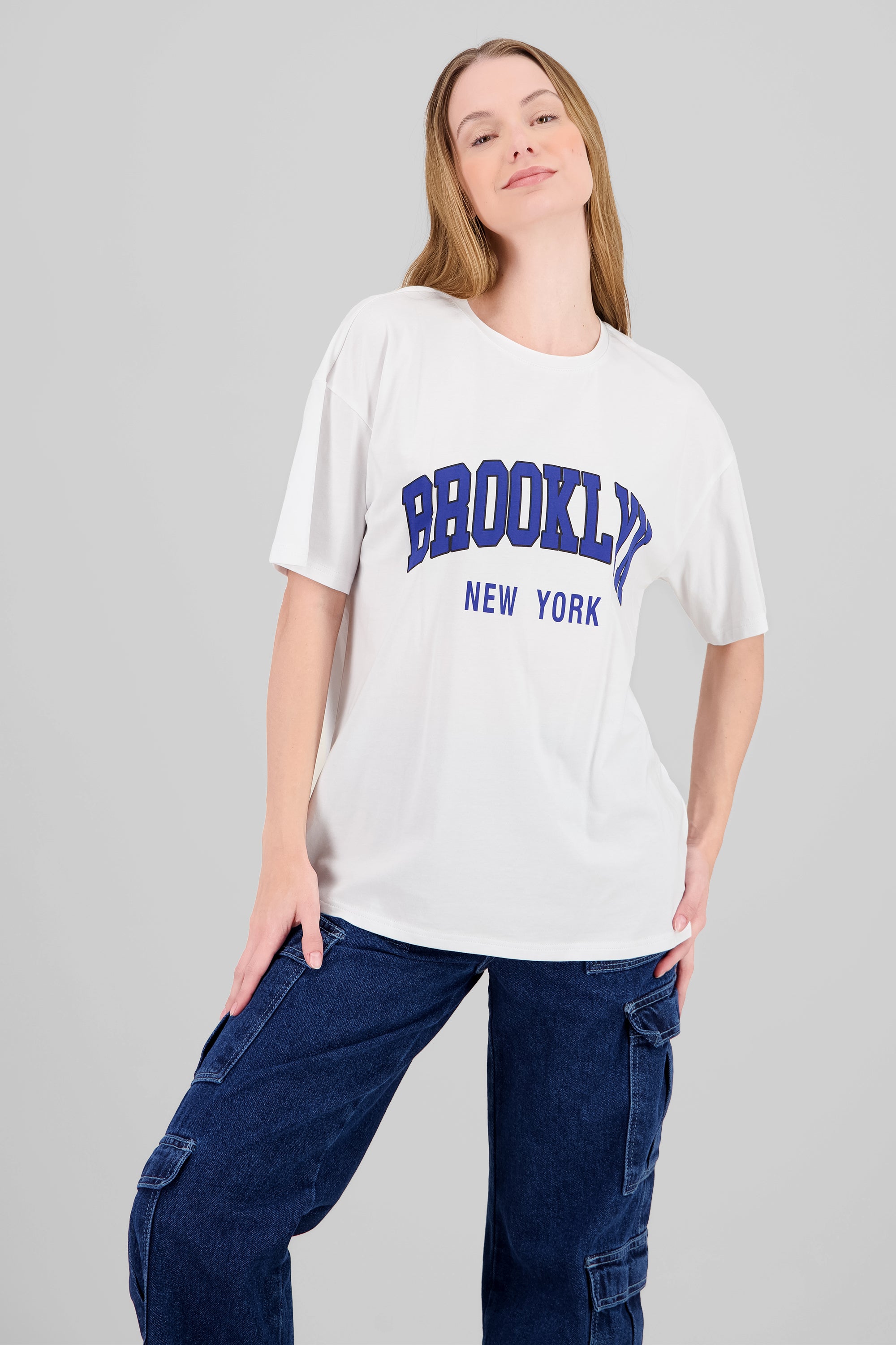 Playera estampada brooklyn AZUL COMBO