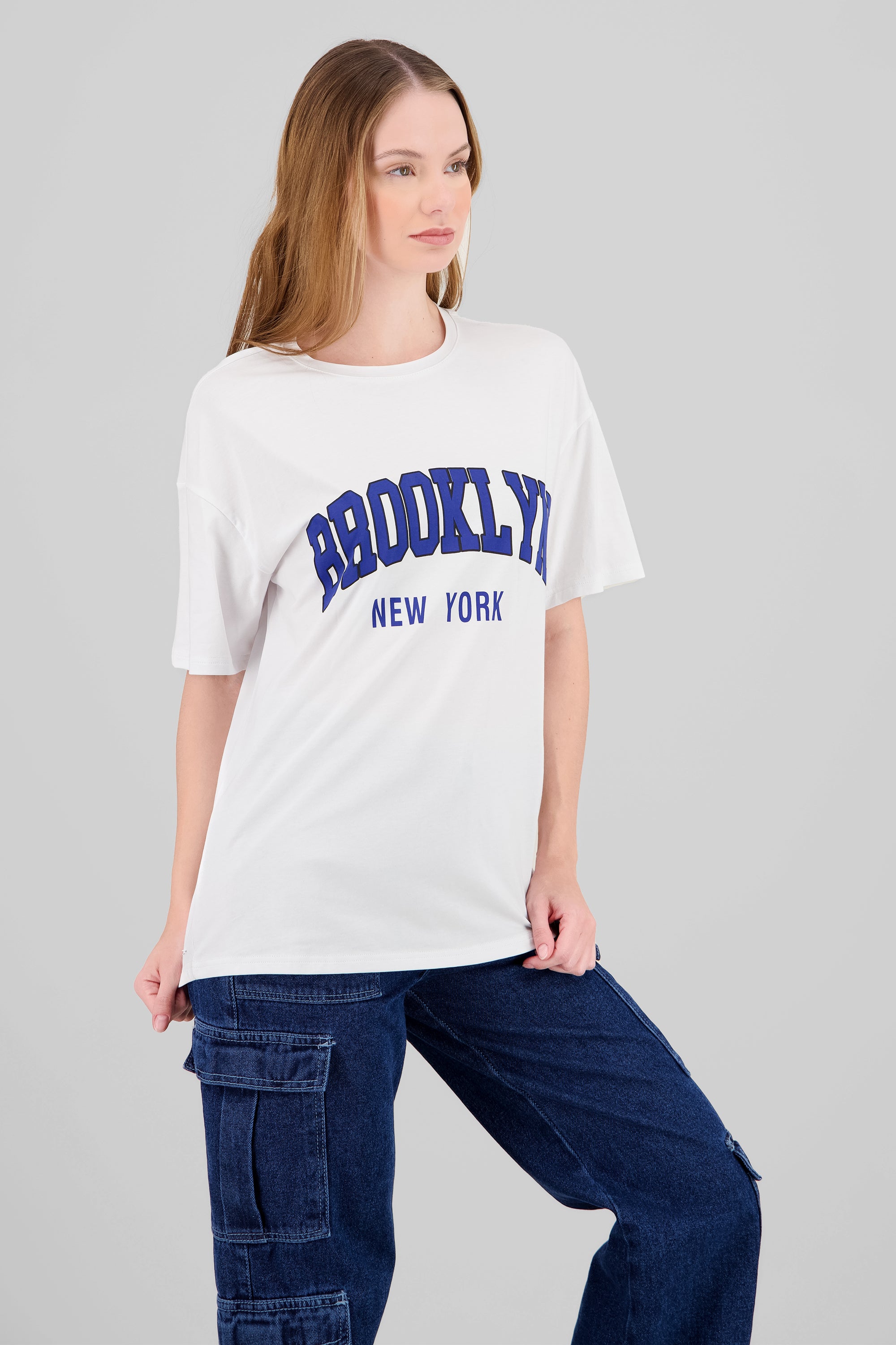 Playera estampada brooklyn AZUL COMBO