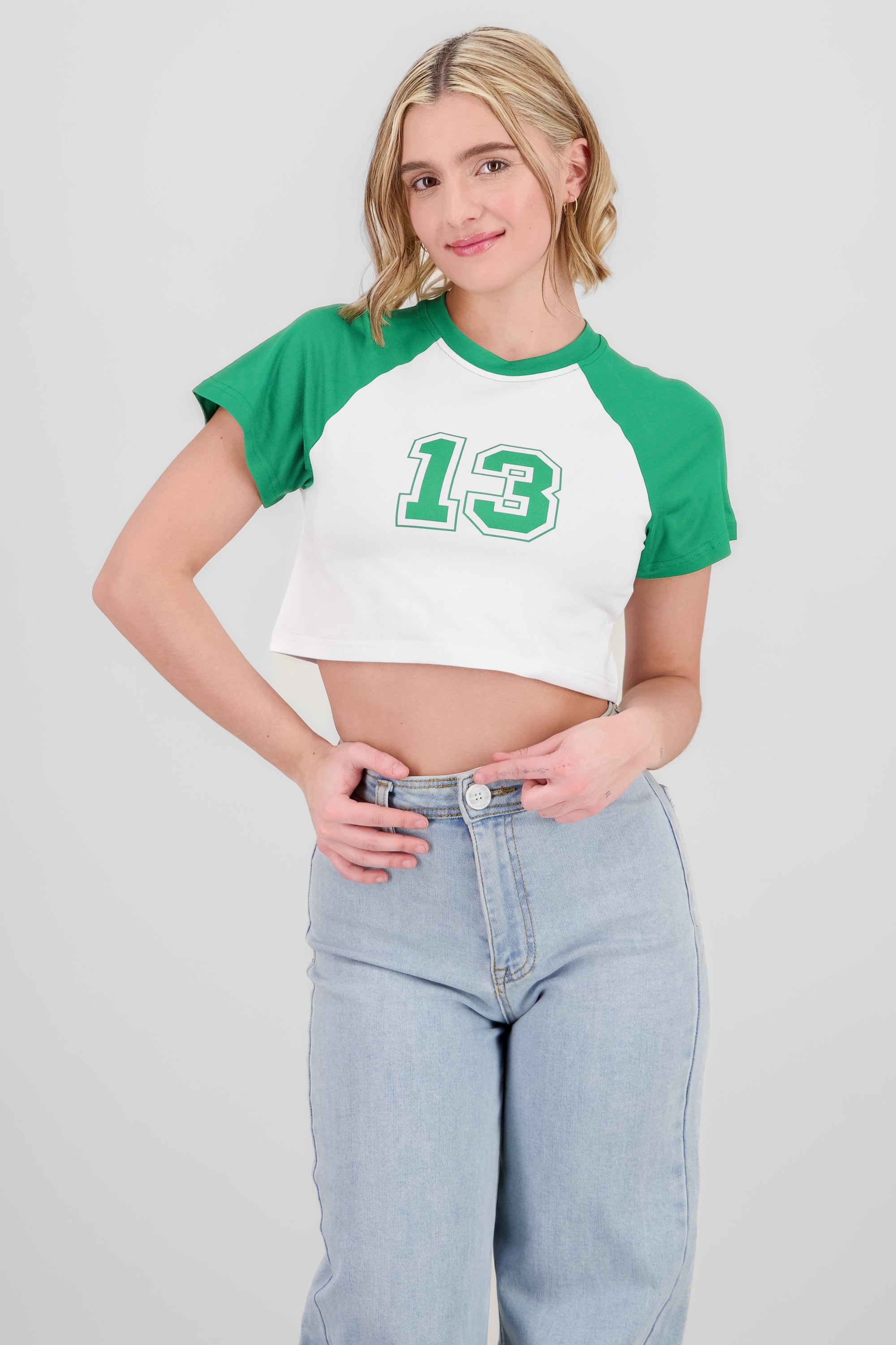 Playera crop 13 VERDE BOTELLA