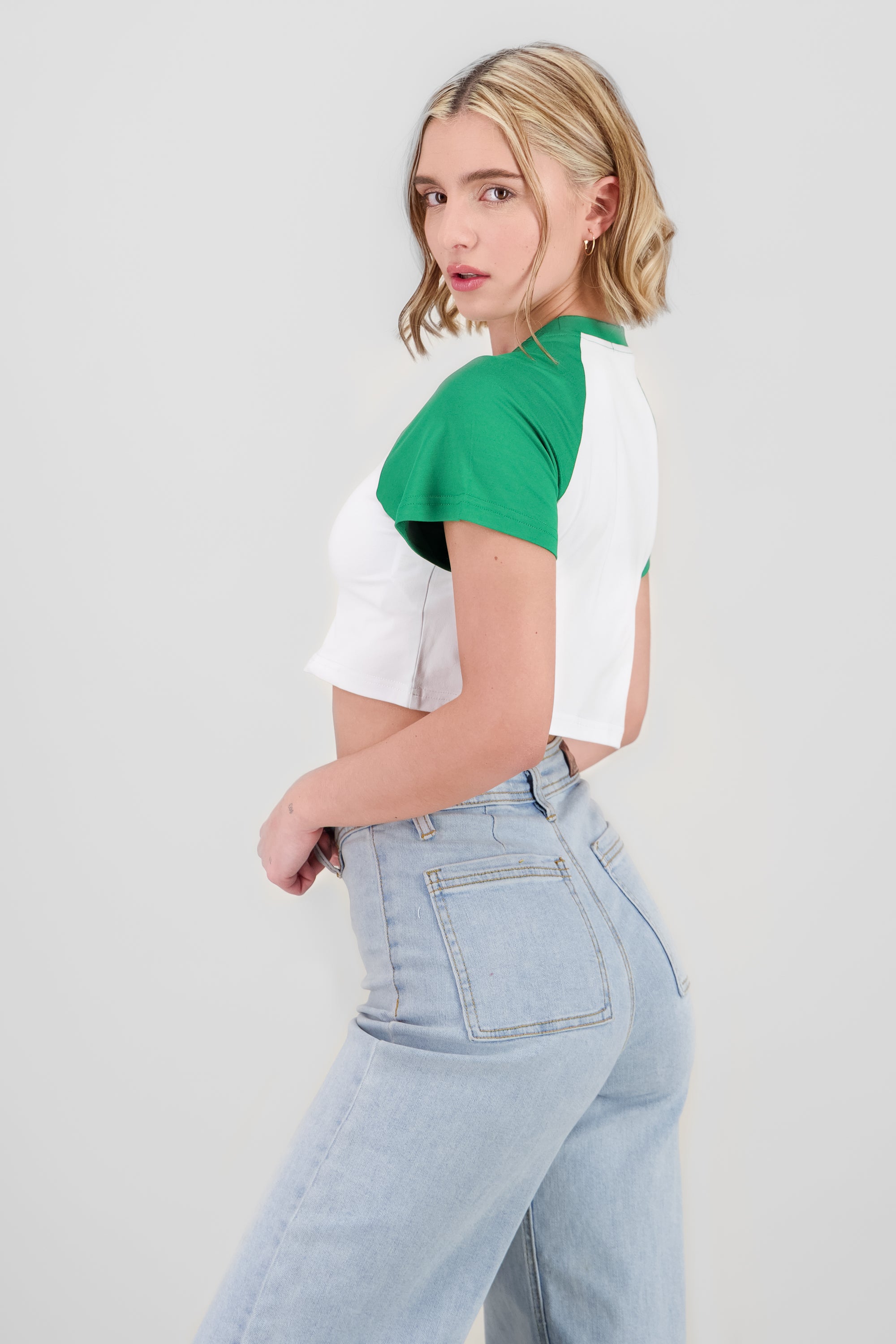 Playera crop 13 VERDE BOTELLA