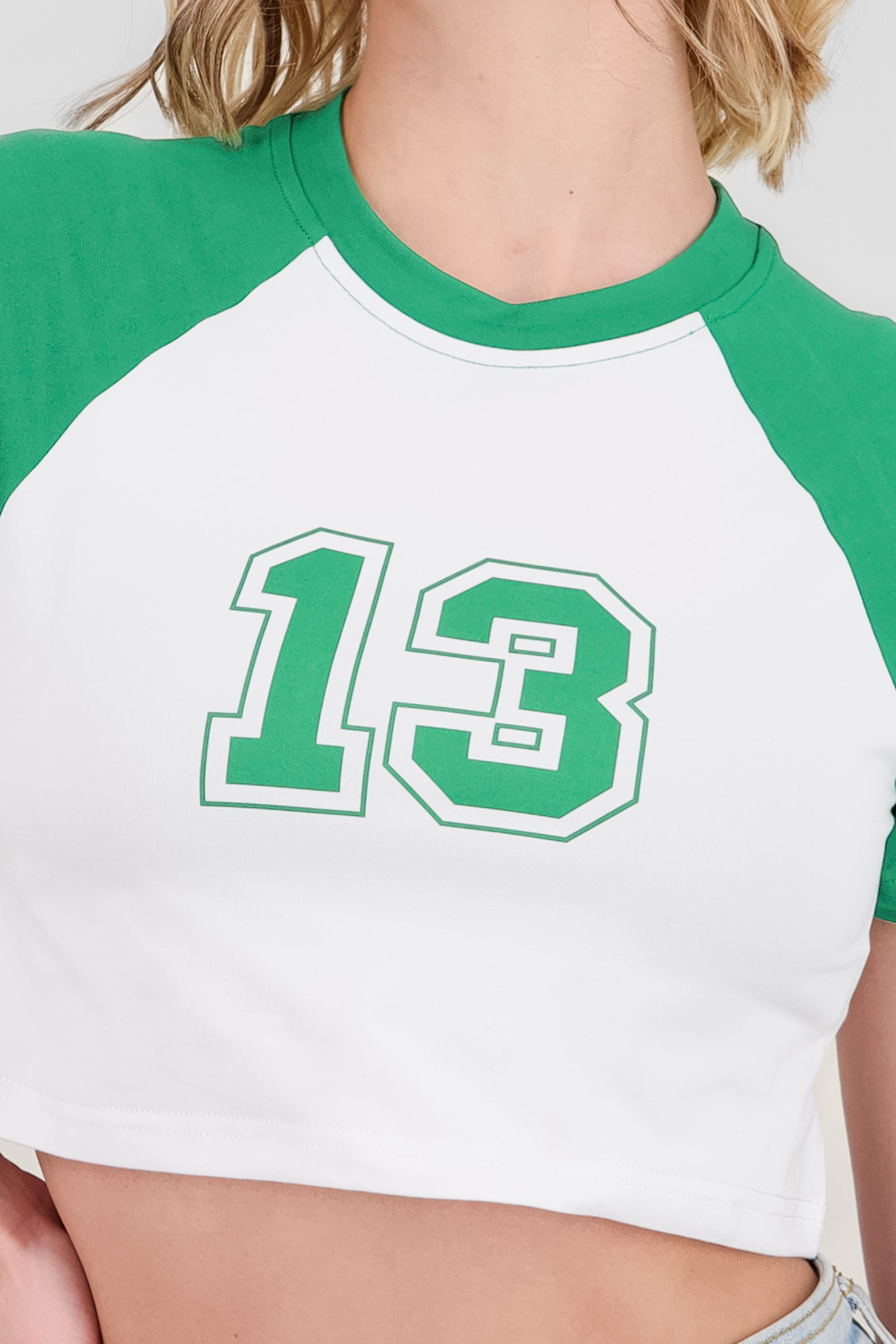 Playera crop 13 VERDE BOTELLA