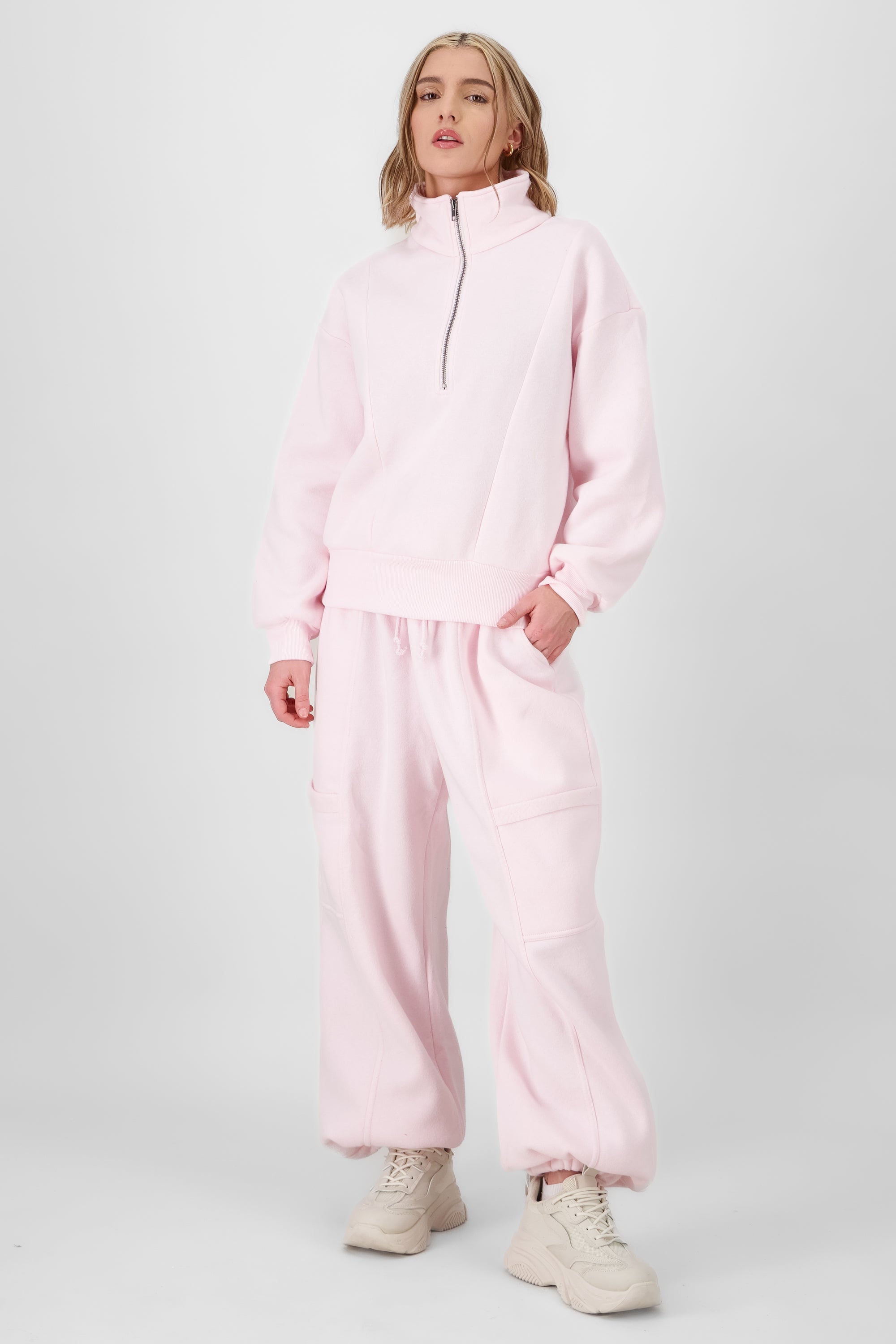 Joggers lisos felpa con resorte Hypsters ROSA PASTEL