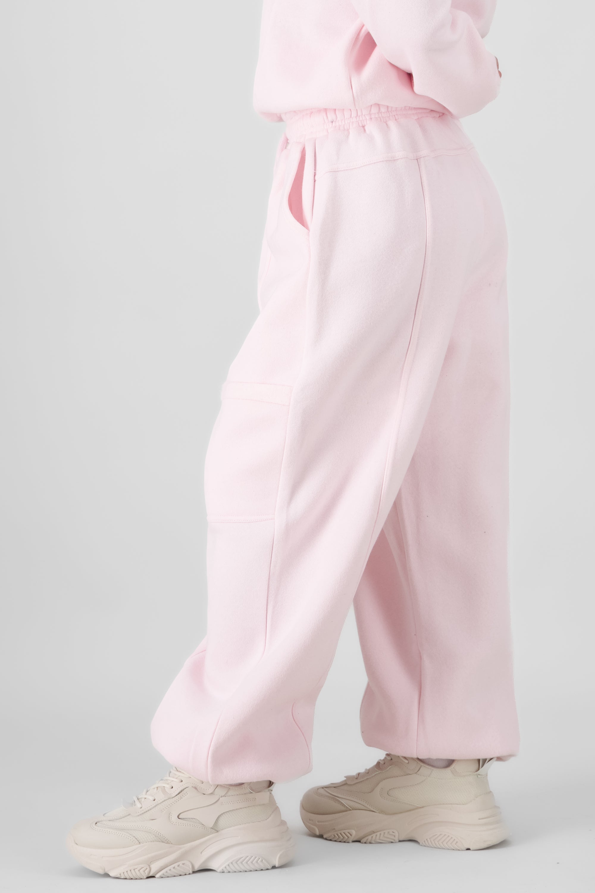 Joggers lisos felpa con resorte Hypsters ROSA PASTEL