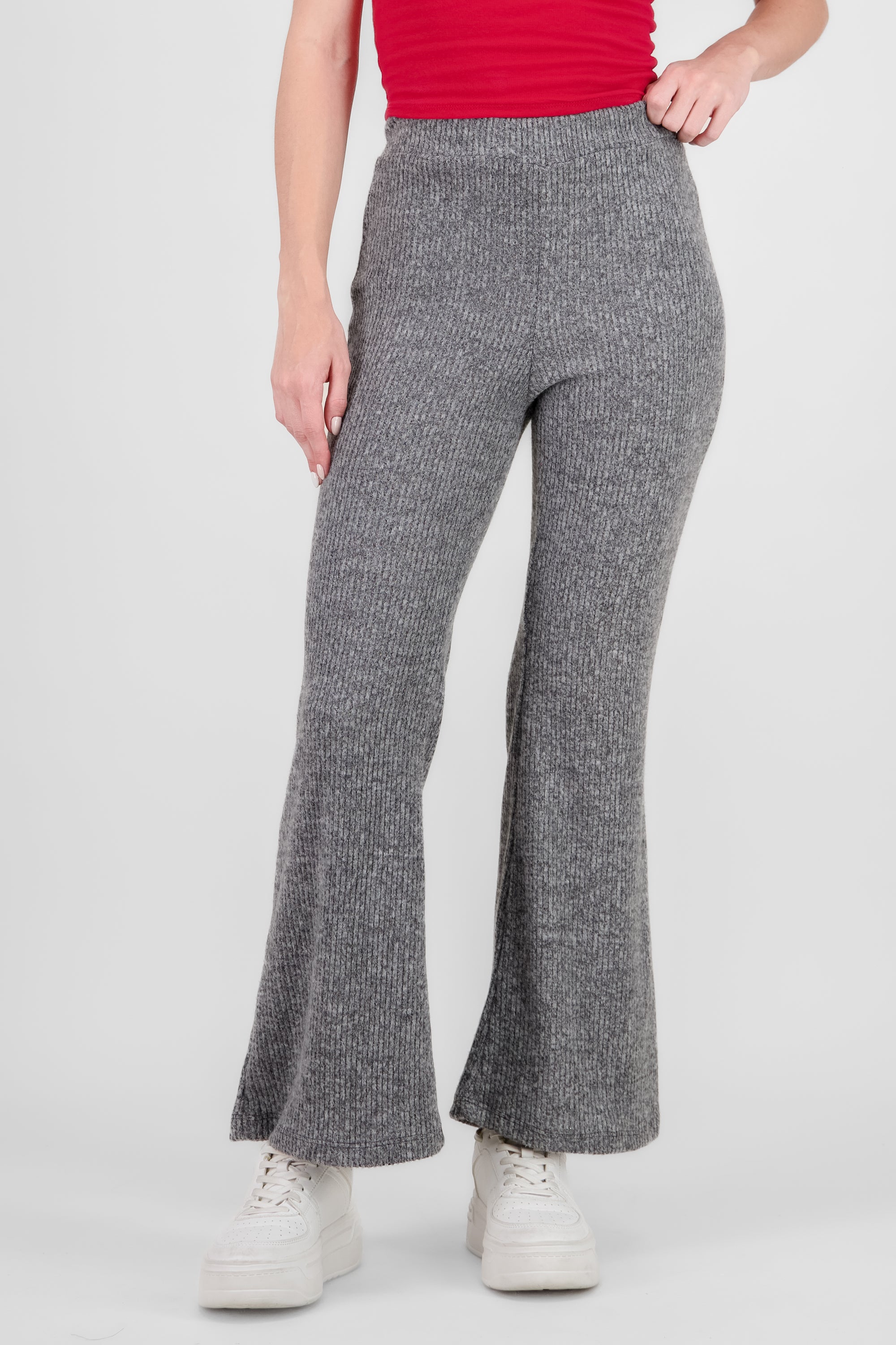 Pantalon amplio tipo tejido GRIS JASPE