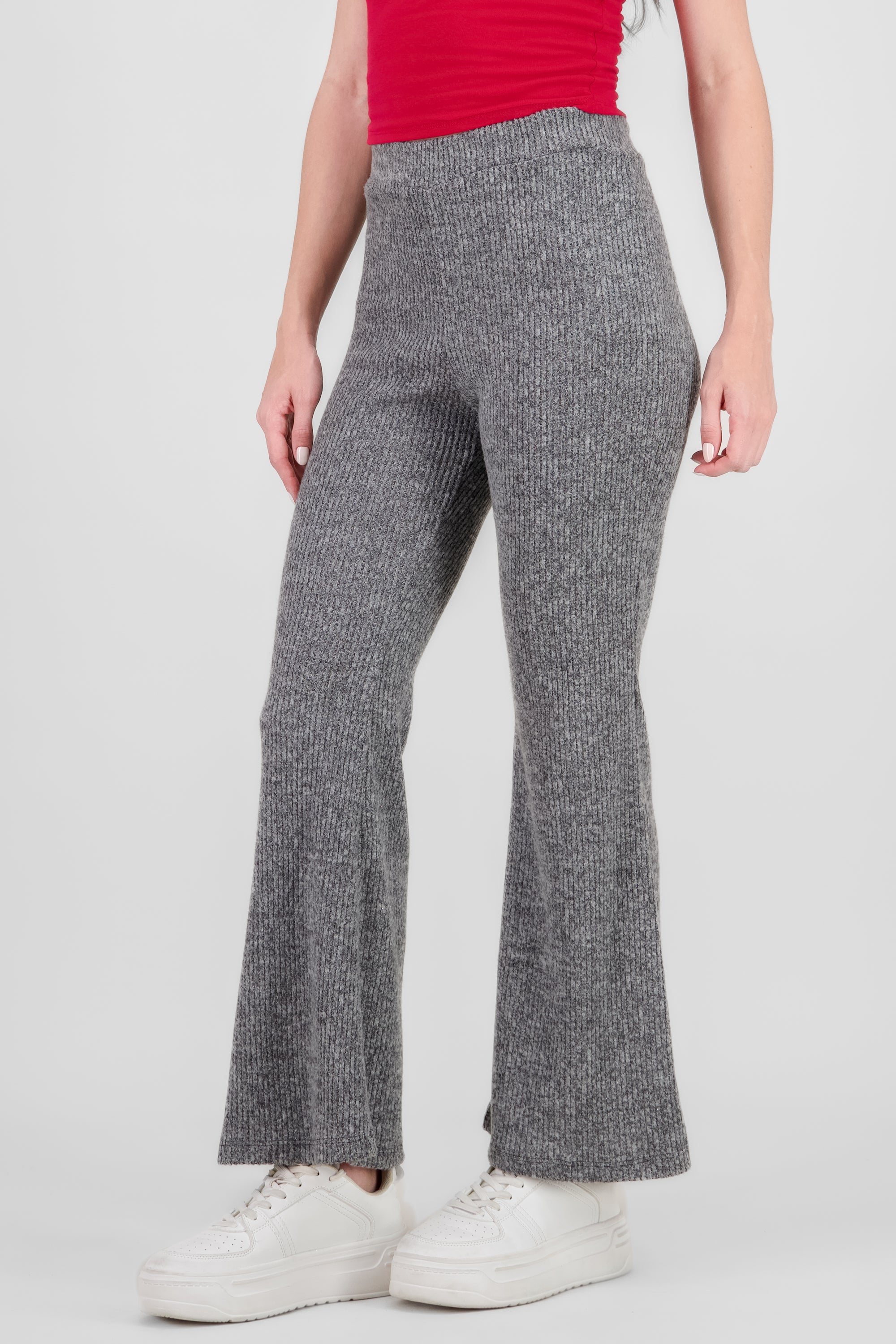 Pantalon amplio tipo tejido GRIS JASPE