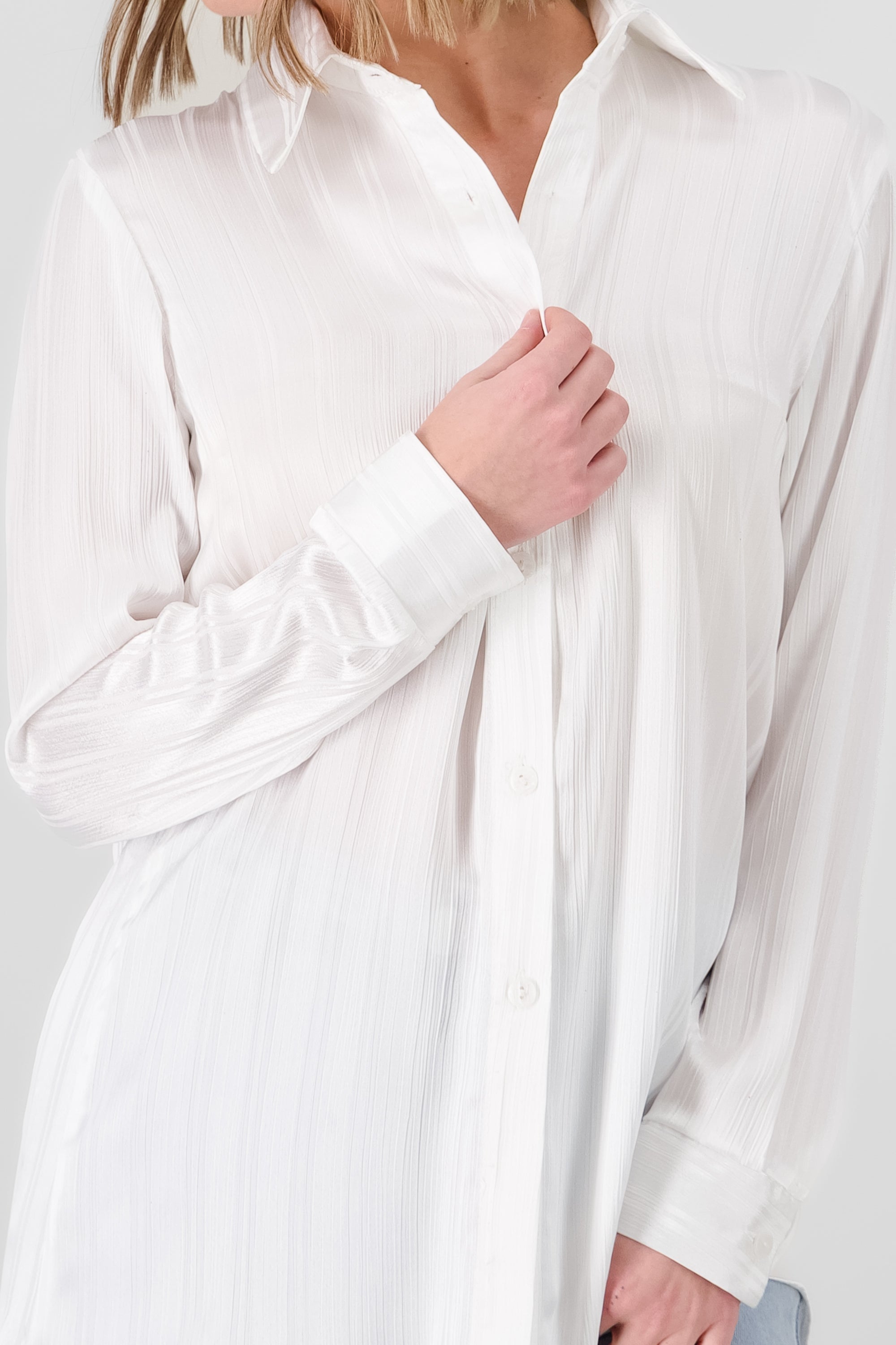 Camisa oversized satin BLANCO