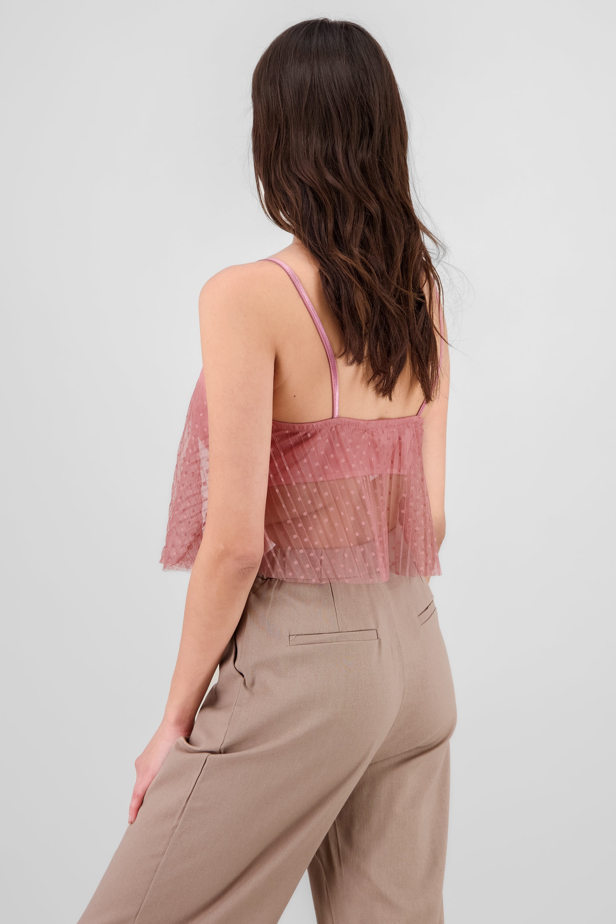 Blusa fluida tirantes det textura ROSA