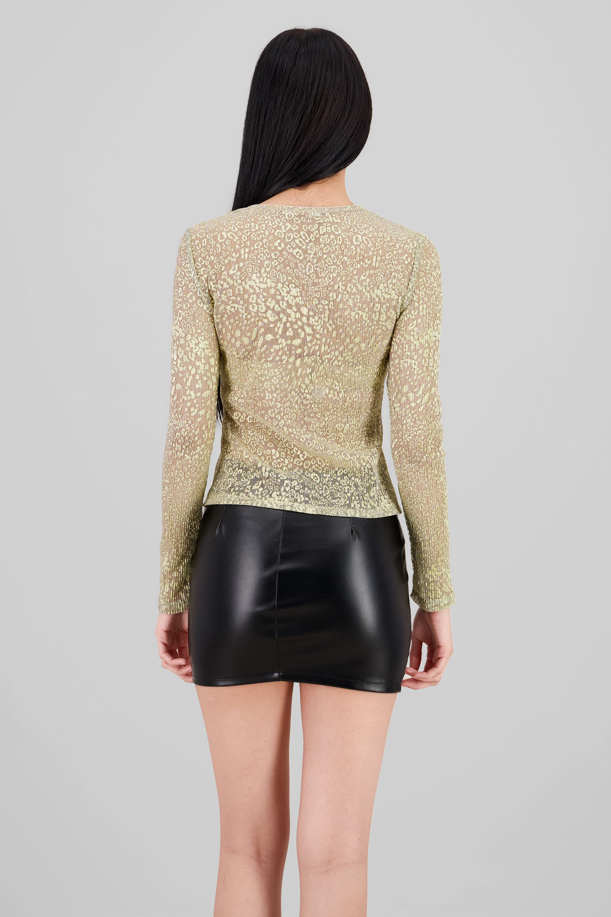 Blusa manga larga metalica ORO