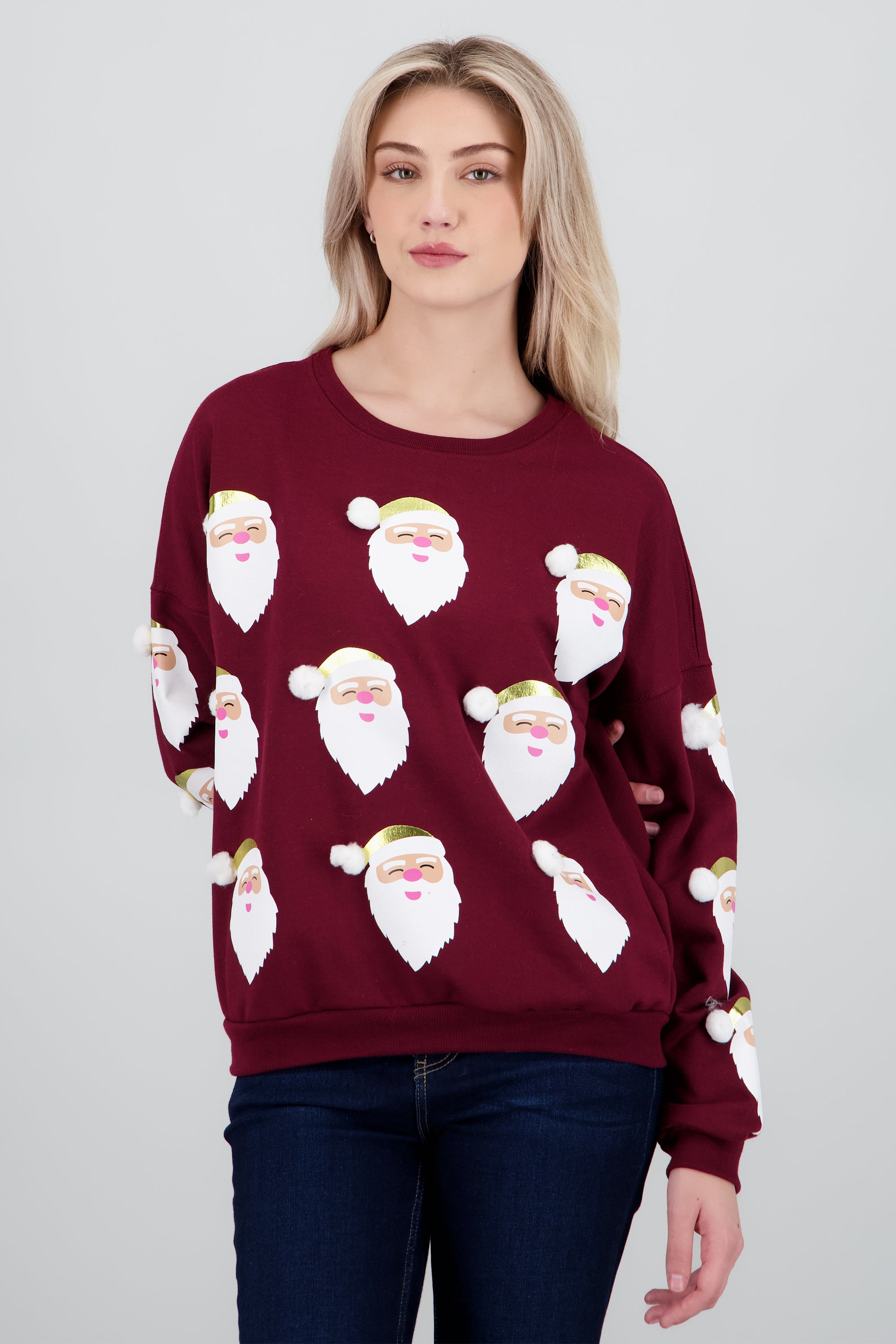Sudadera santas foil VINO