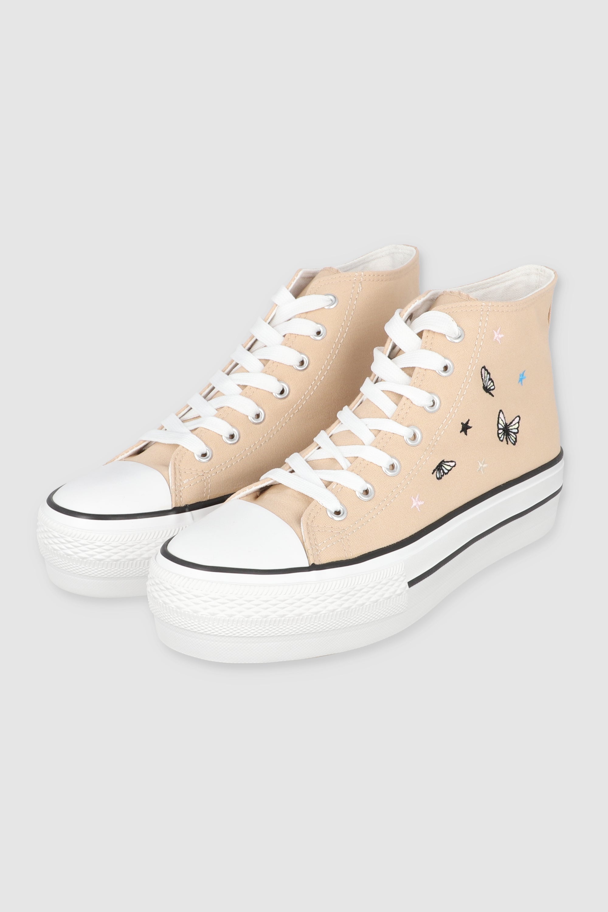 Tenis canvas mini mariposas BEIGE