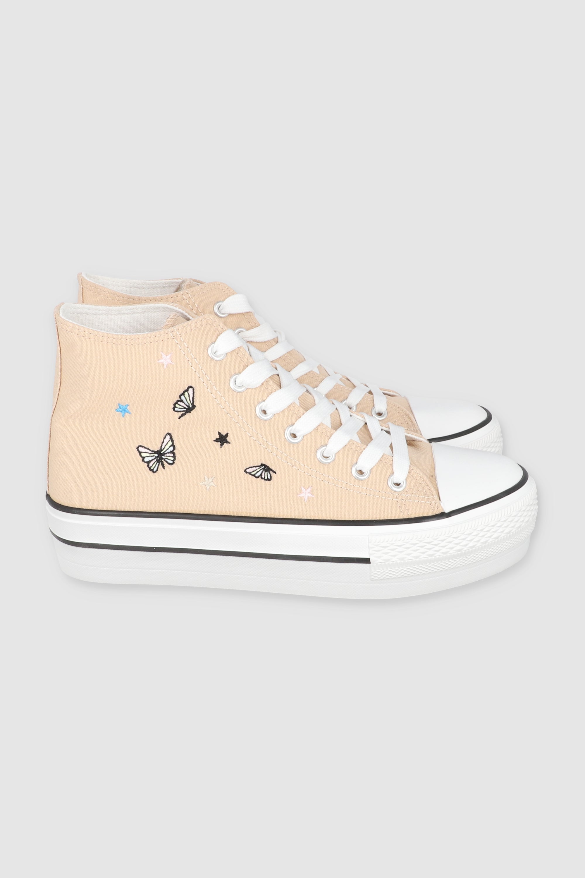 Tenis canvas mini mariposas BEIGE