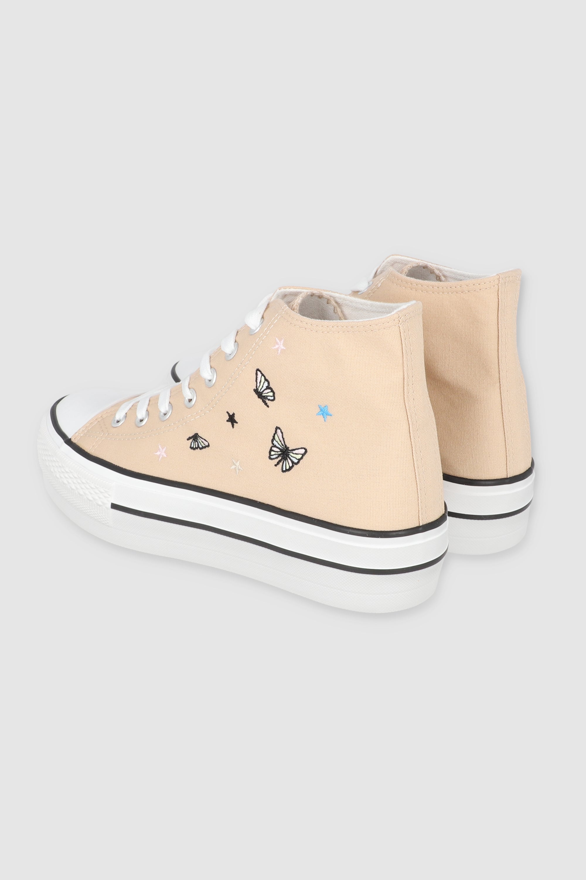 Tenis canvas mini mariposas BEIGE