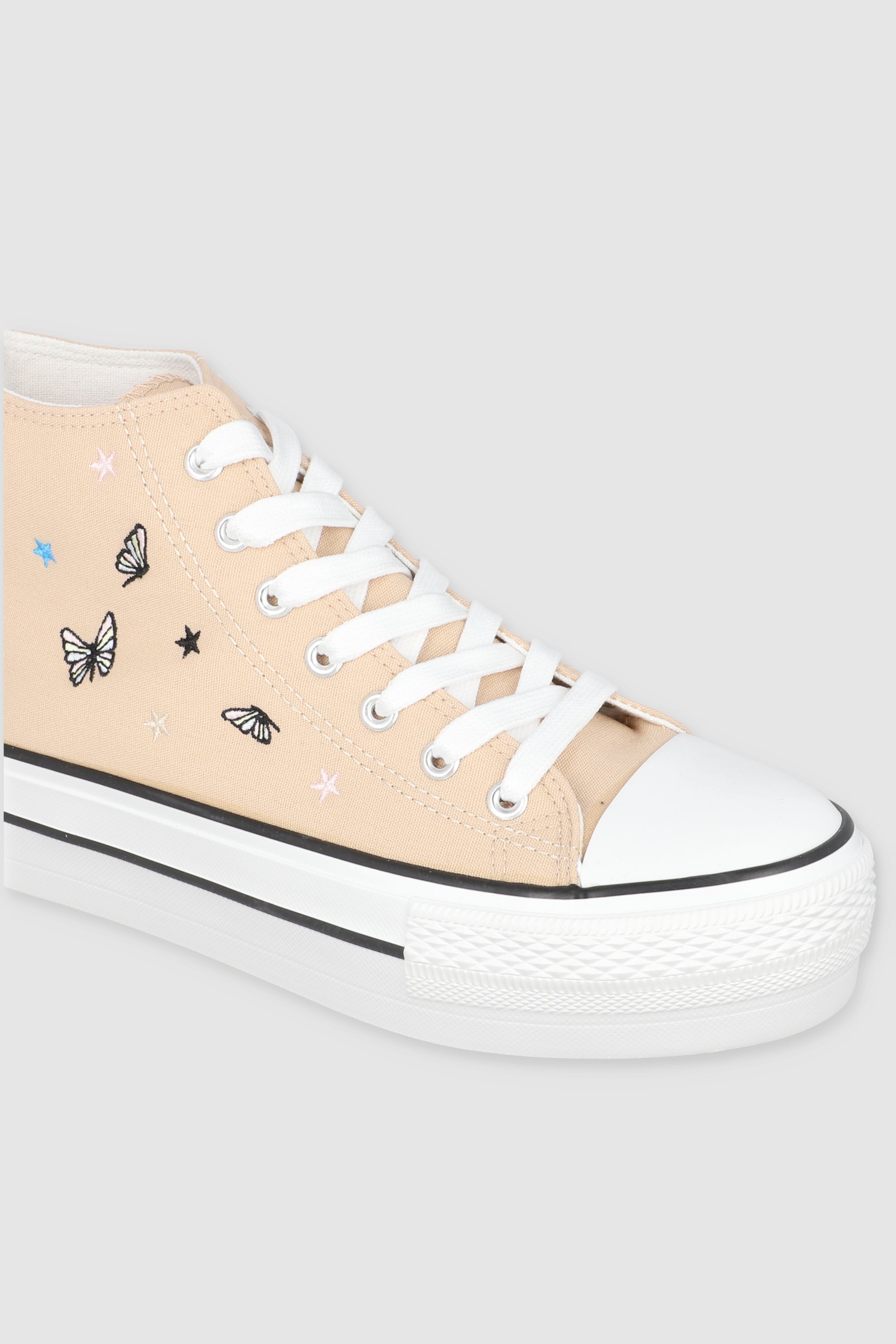 Tenis canvas mini mariposas BEIGE