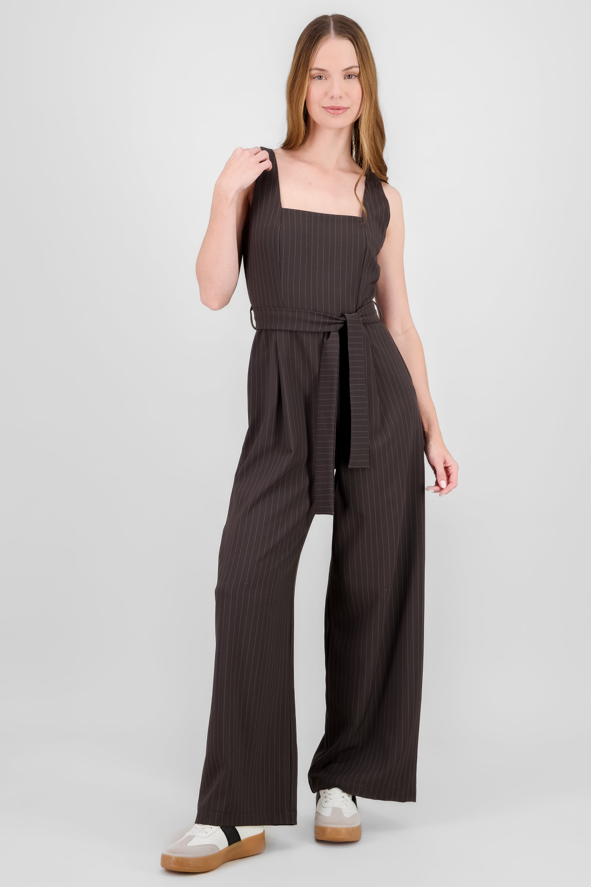 Jumpsuit rayas tirantes GRIS OBSCURO