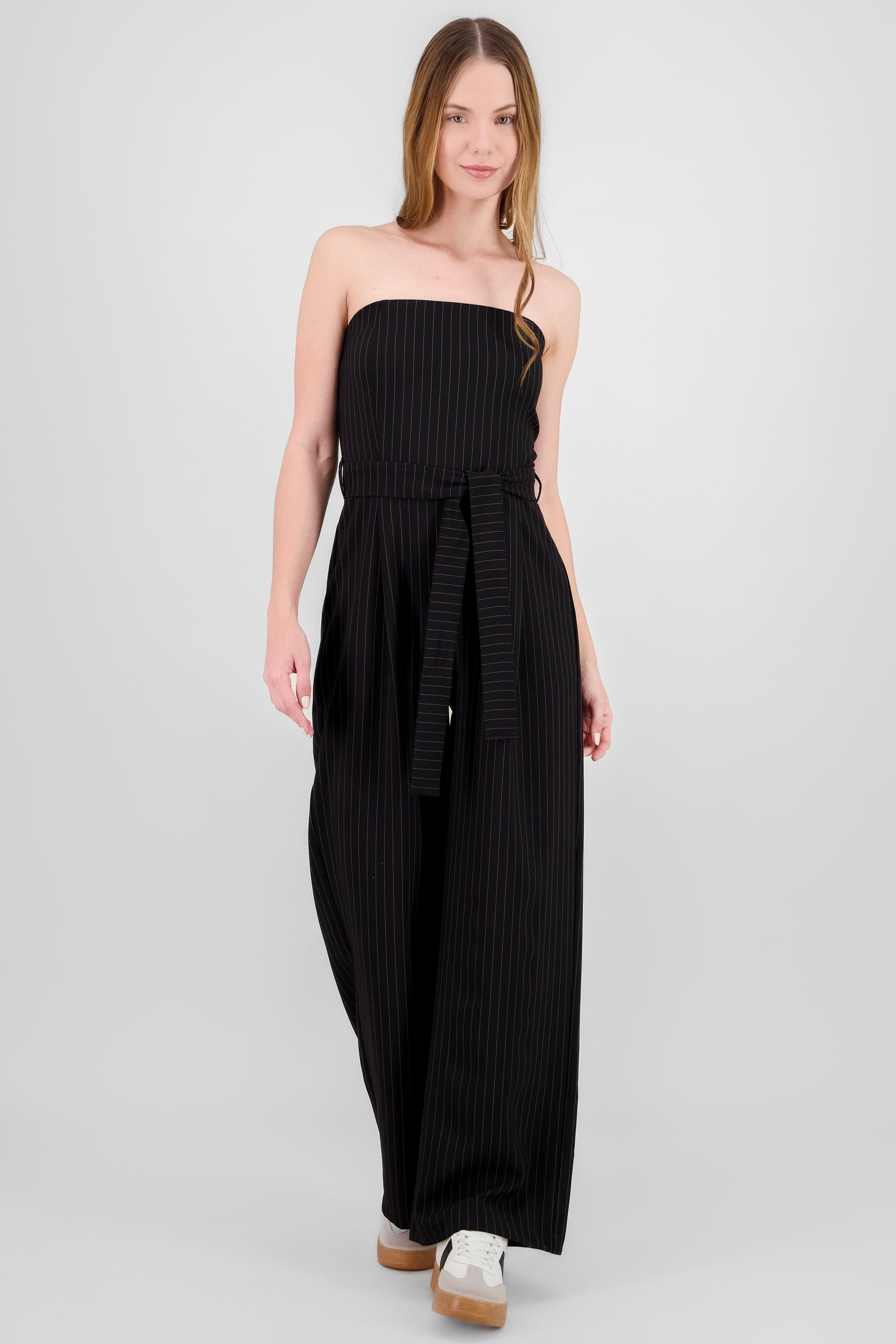 Jumpsuit strapples rayas NEGRO