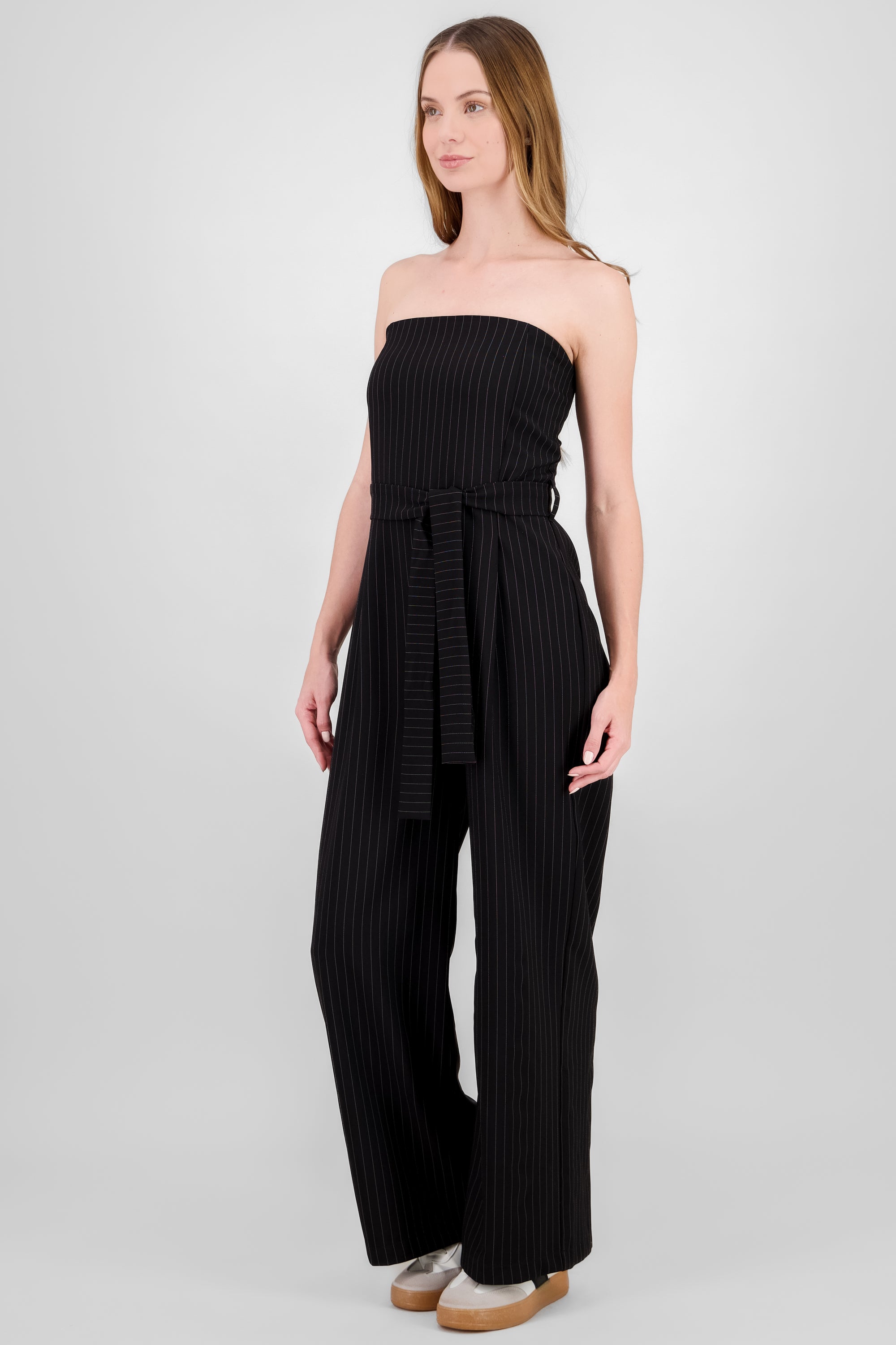 Jumpsuit strapples rayas NEGRO