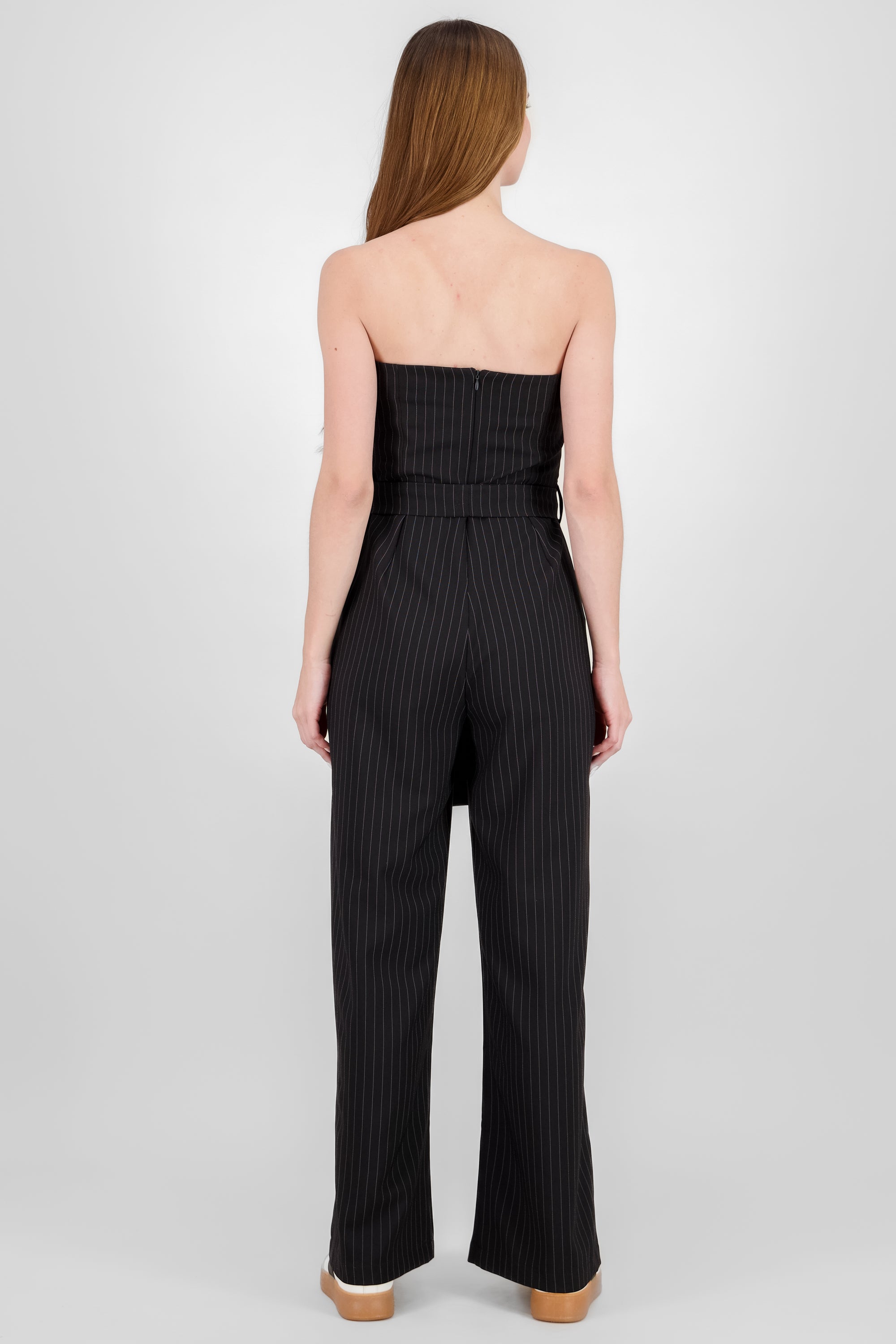 Jumpsuit strapples rayas NEGRO