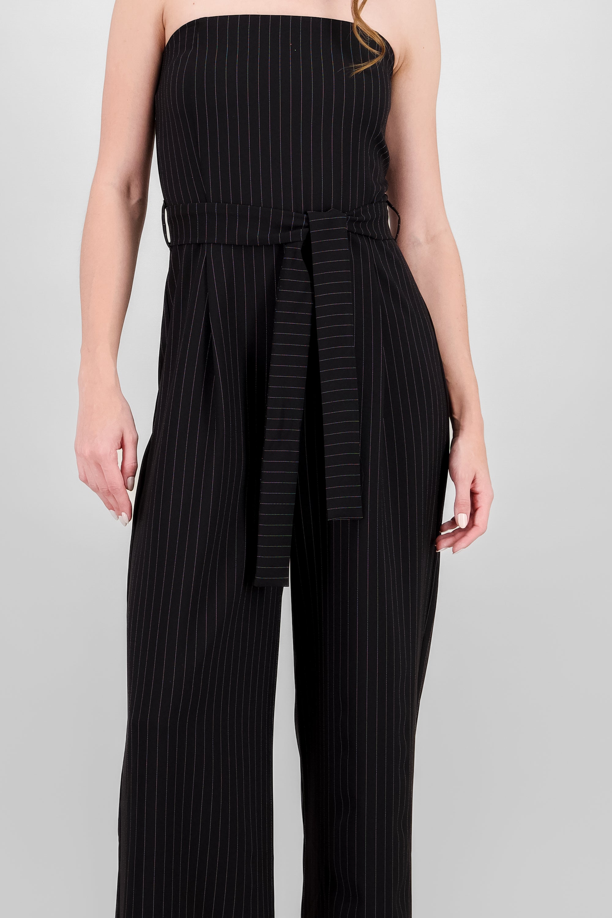 Jumpsuit strapples rayas NEGRO