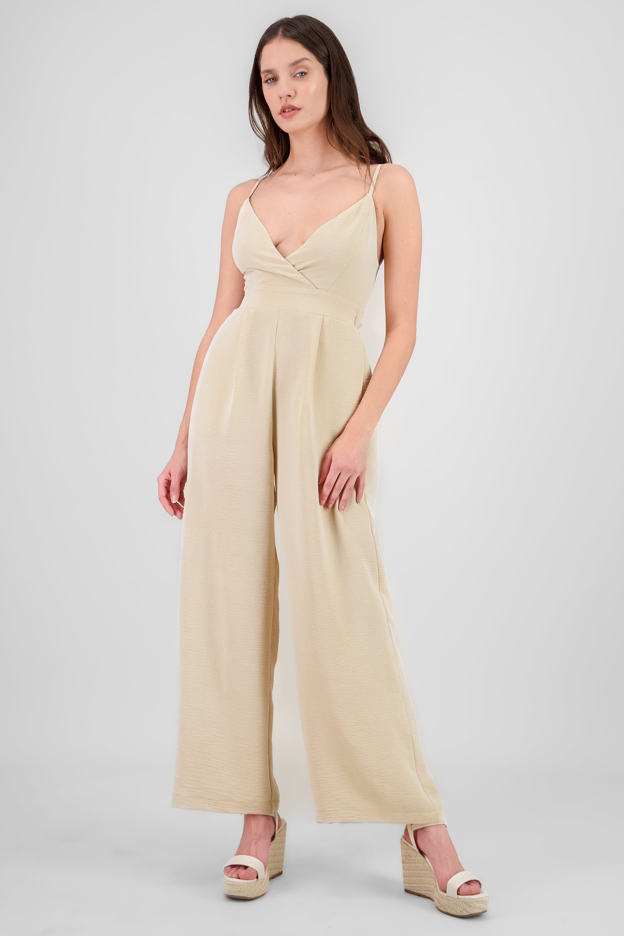 Jumpsuit liso tirantes BEIGE