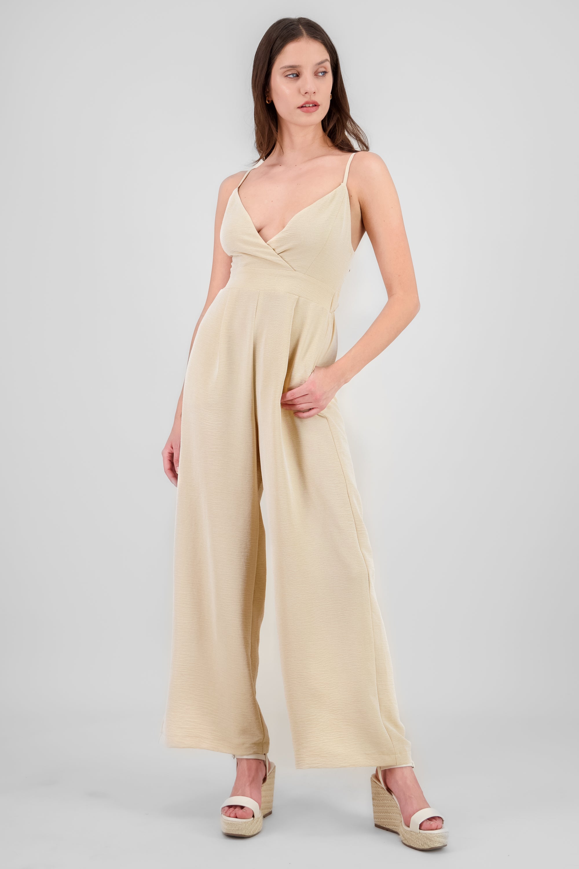 Jumpsuit liso tirantes BEIGE