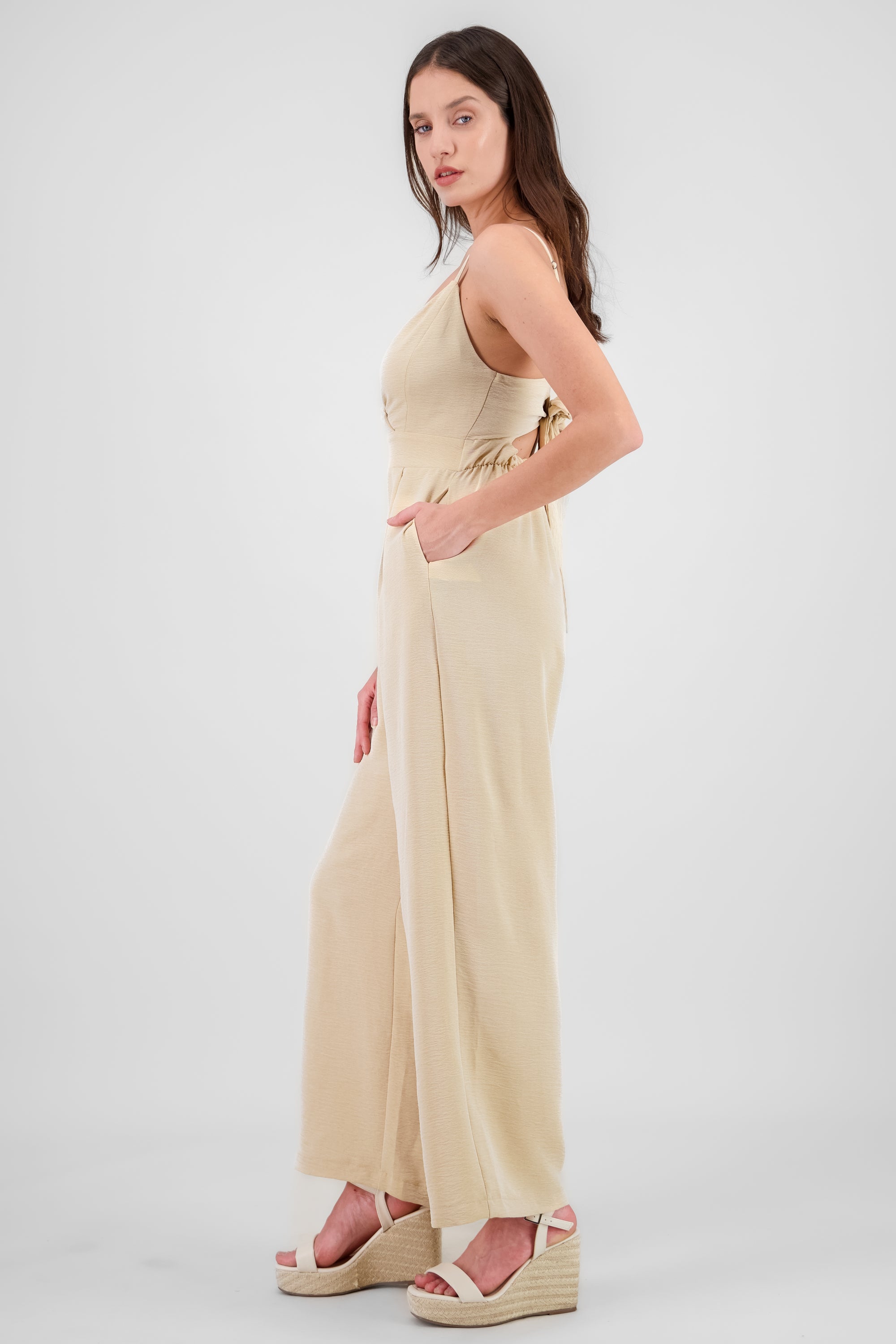 Jumpsuit liso tirantes BEIGE