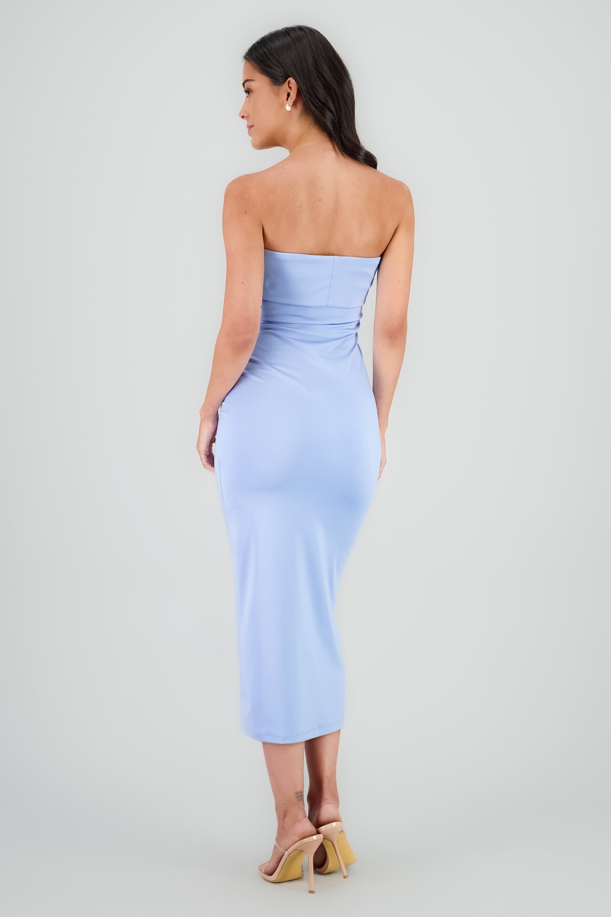 Vestido off shoulder flap AZUL CIELO