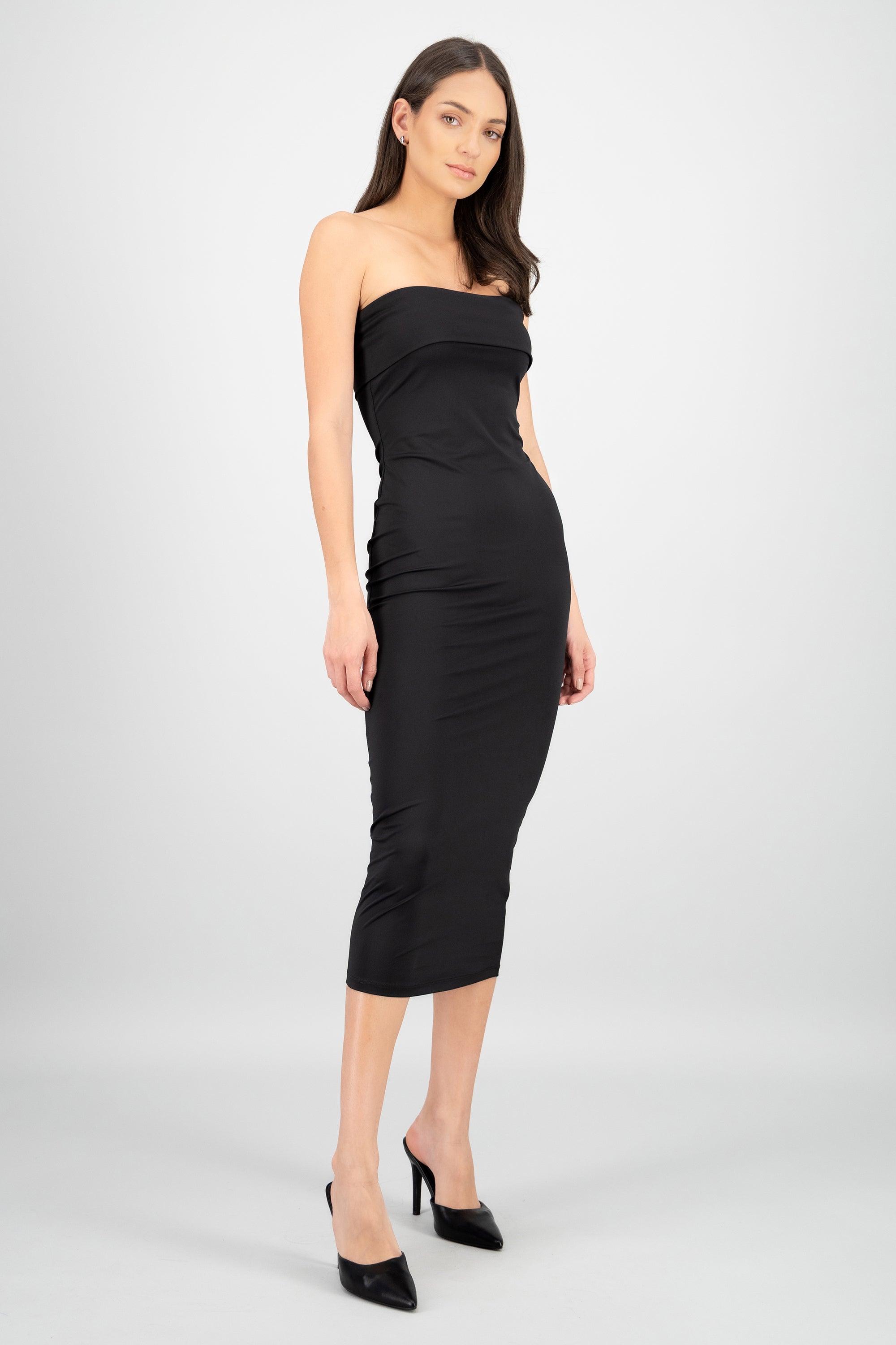 Vestido off shoulder flap NEGRO