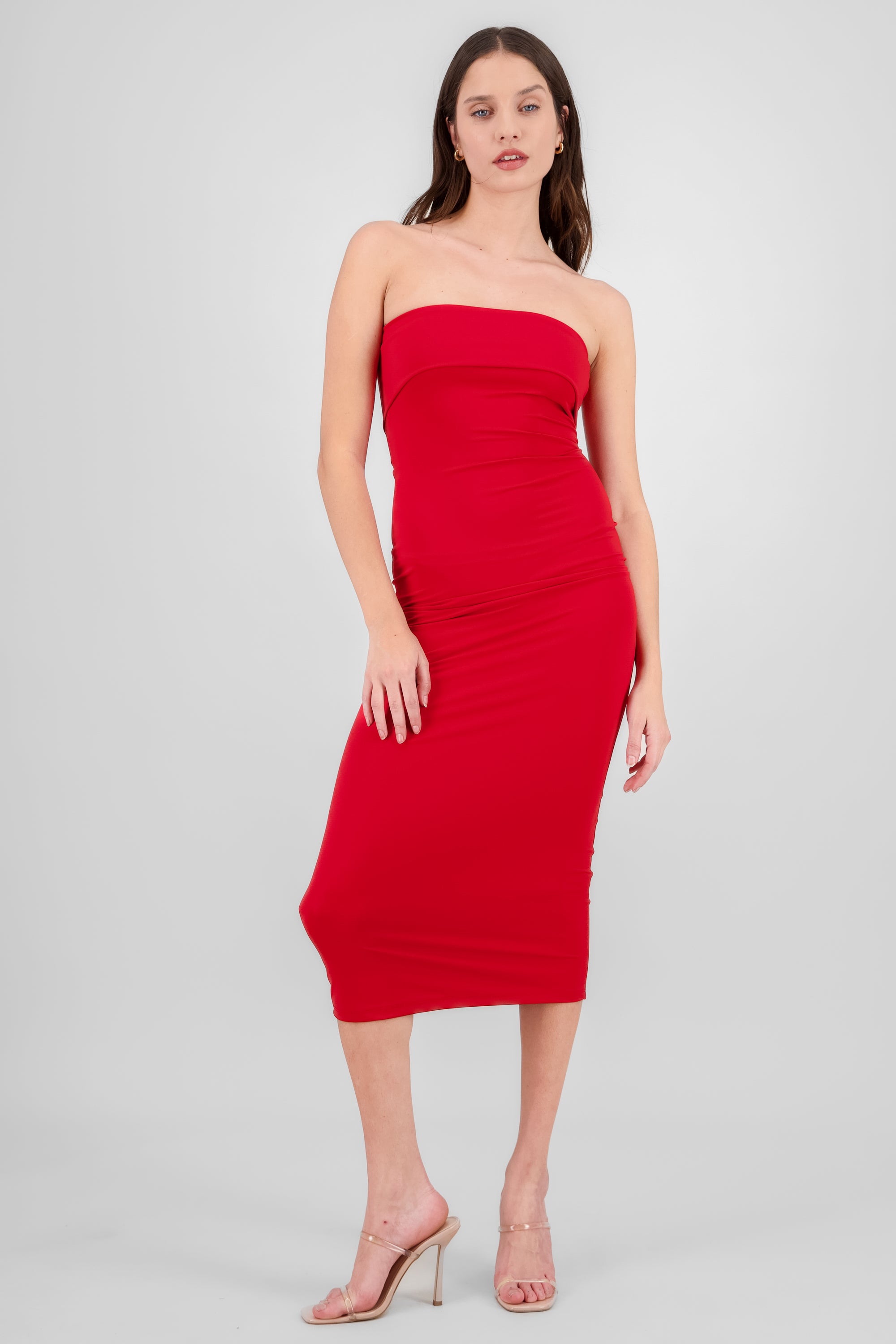 Vestido off shoulder flap ROJO