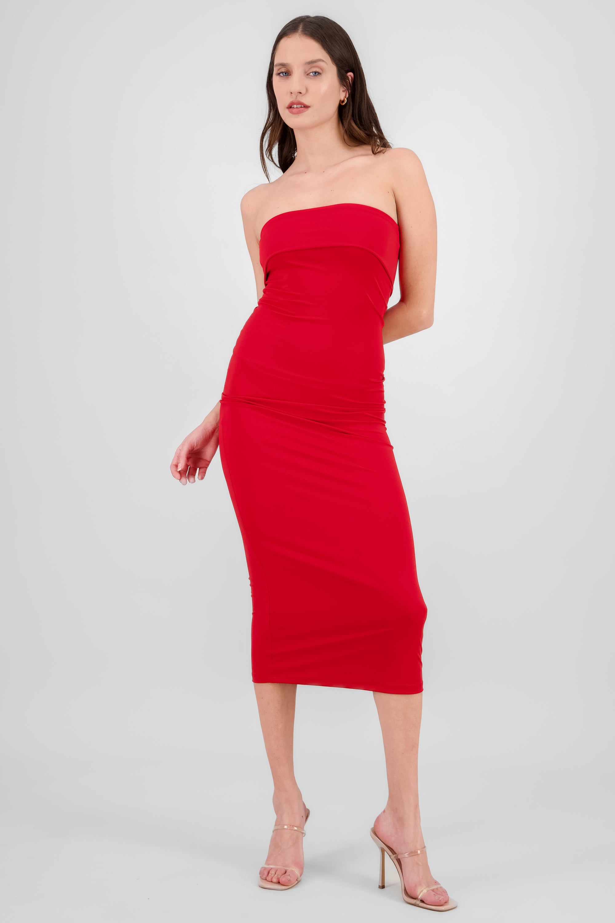 Vestido off shoulder flap ROJO