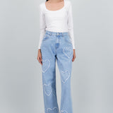 JEANS STRAIGHT CORAZONES