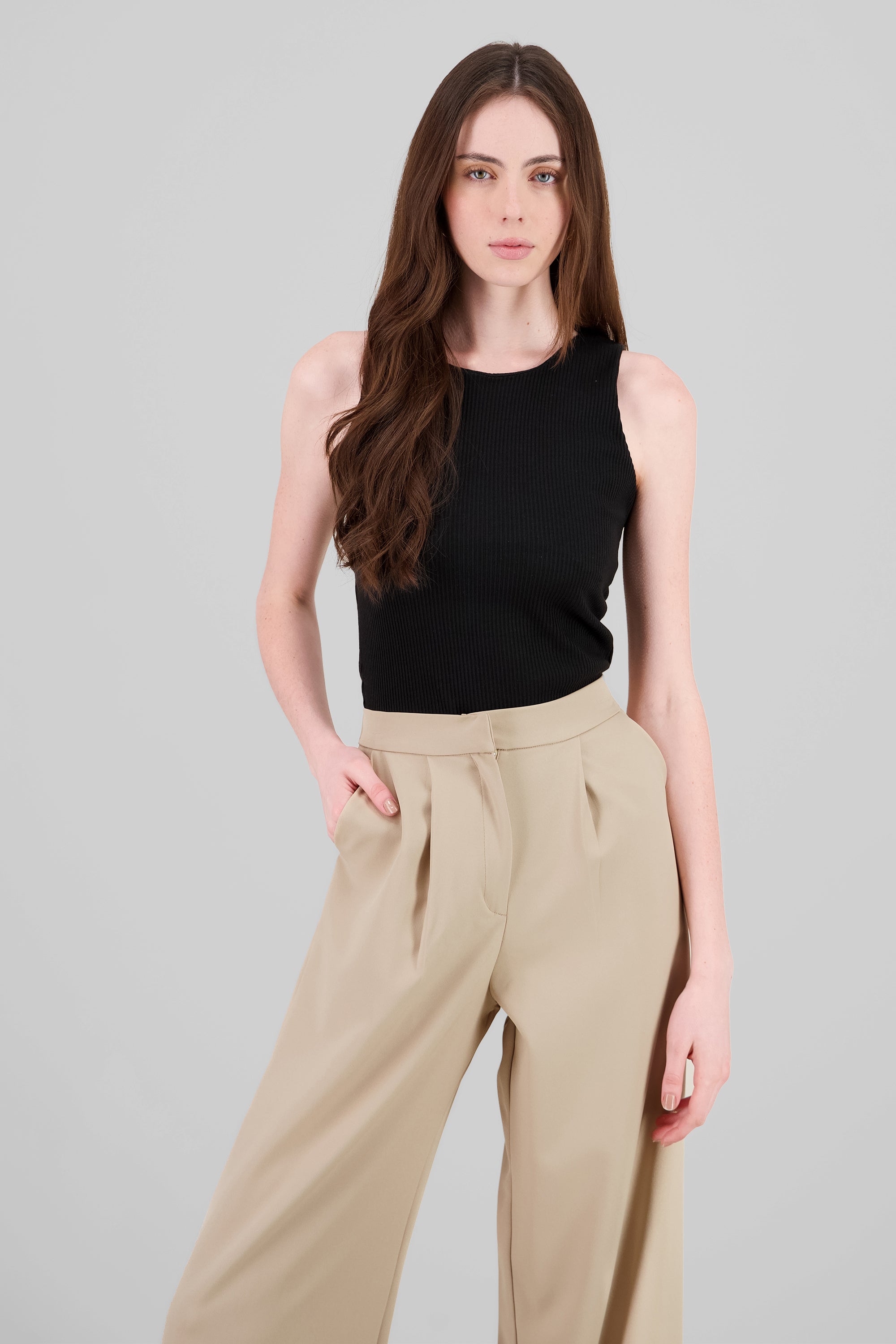 Bodysuit cuello redondo rib Hypsters NEGRO