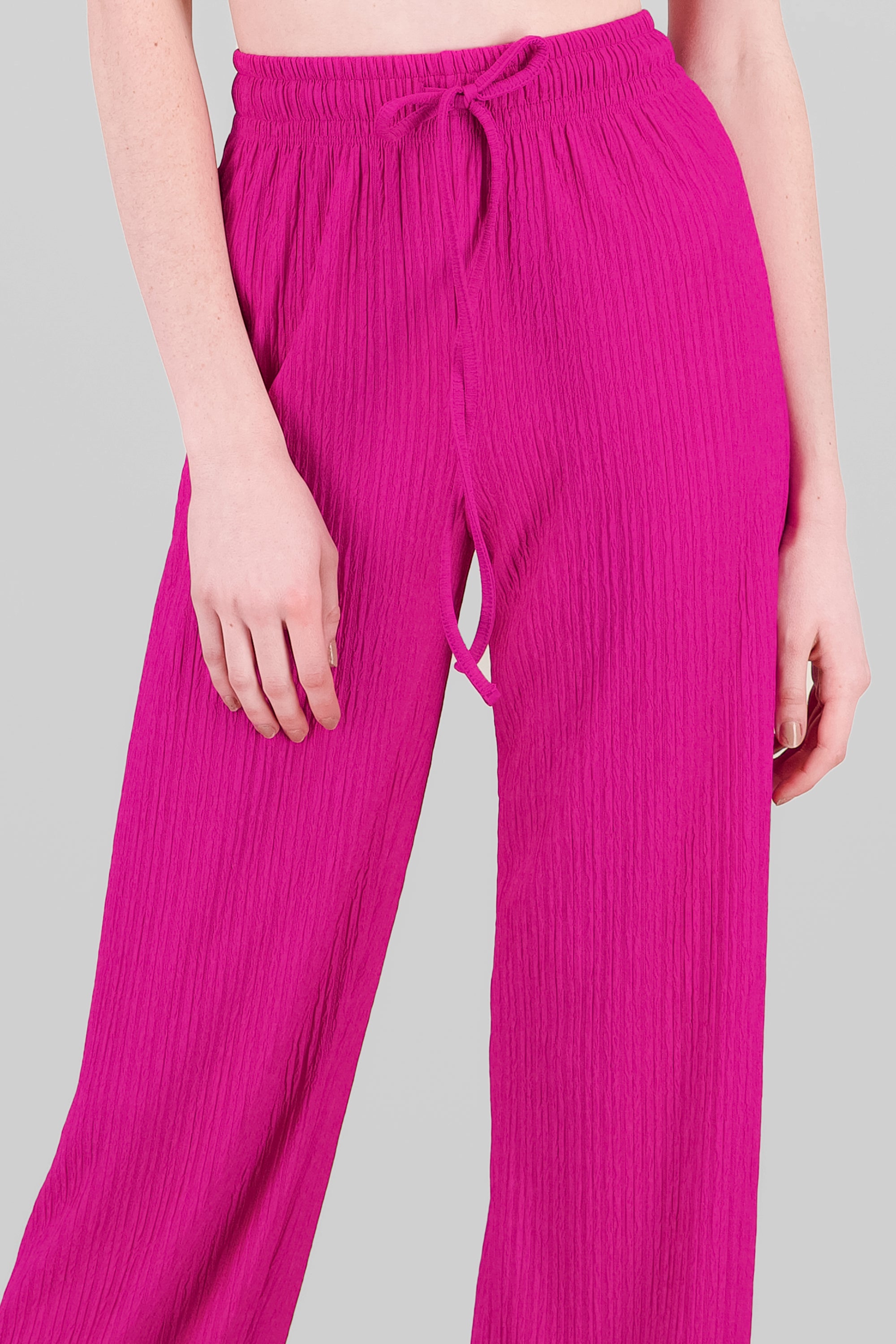 Pantalón amplio textura MAGENTA