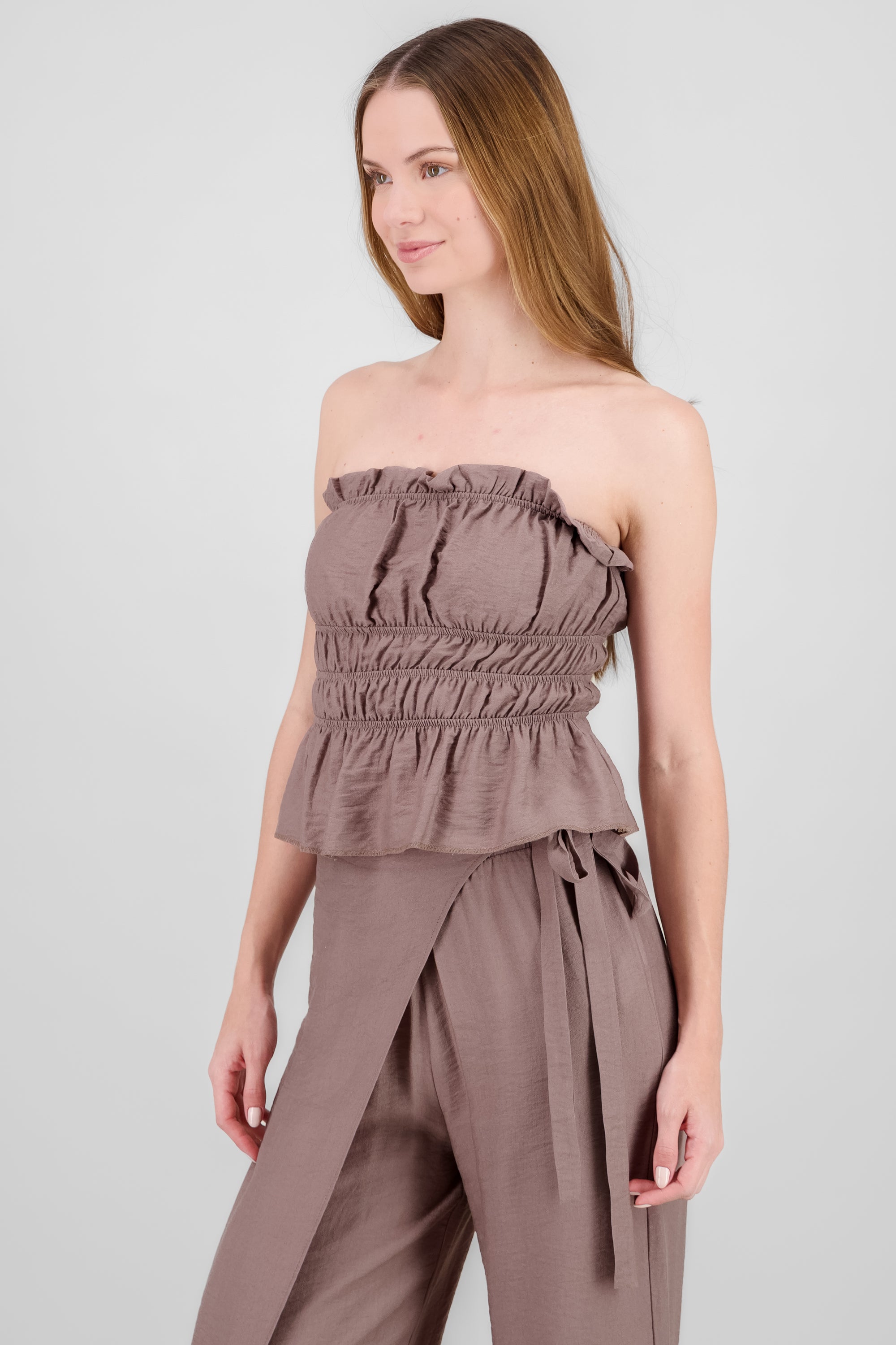 Top strapless smock TAUPE