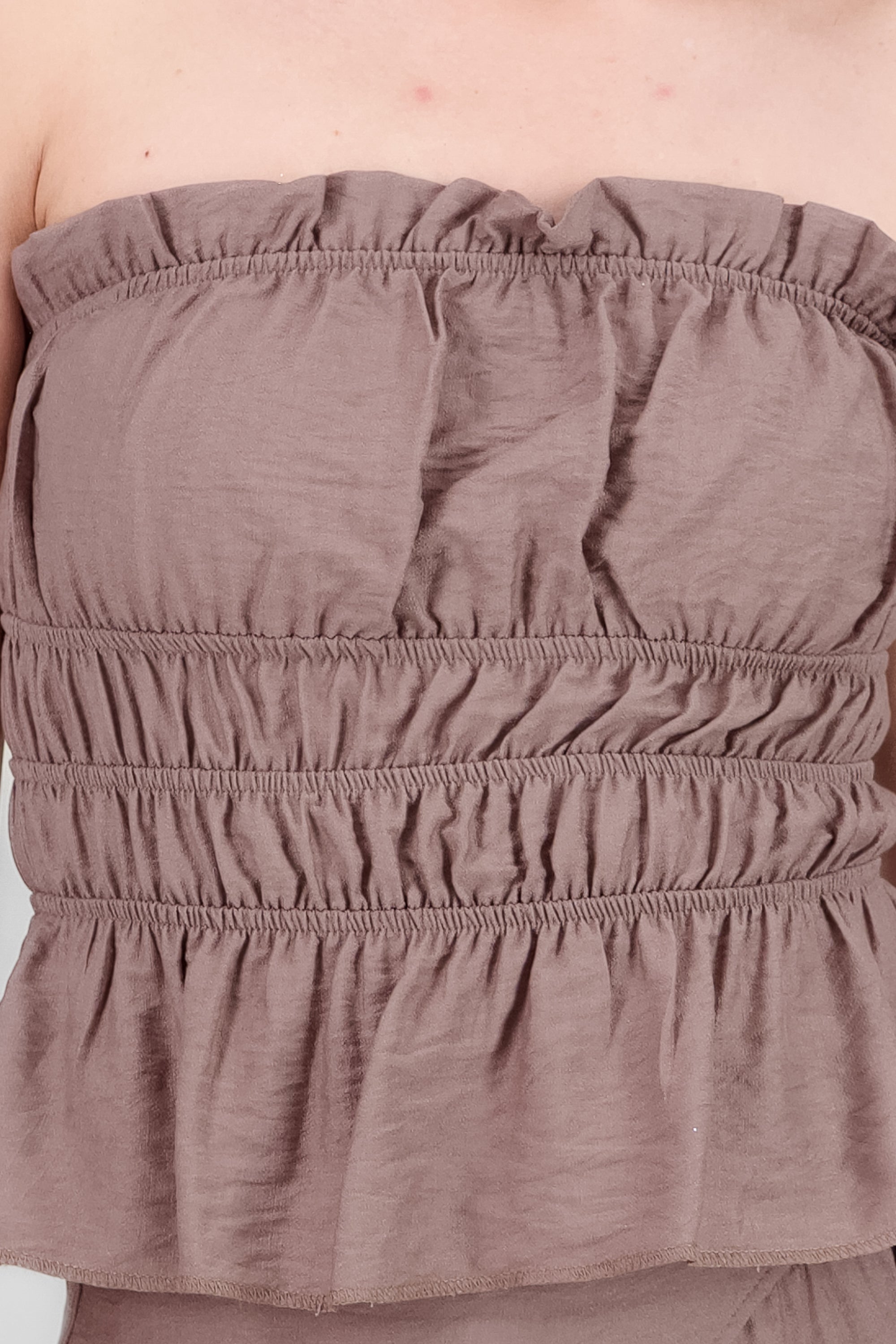 Top strapless smock TAUPE