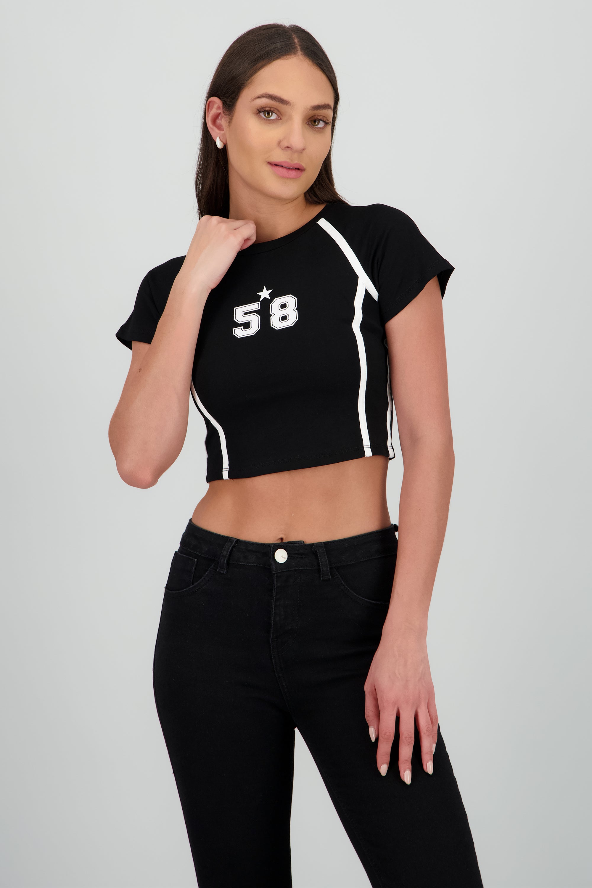 Playera contraste estampado