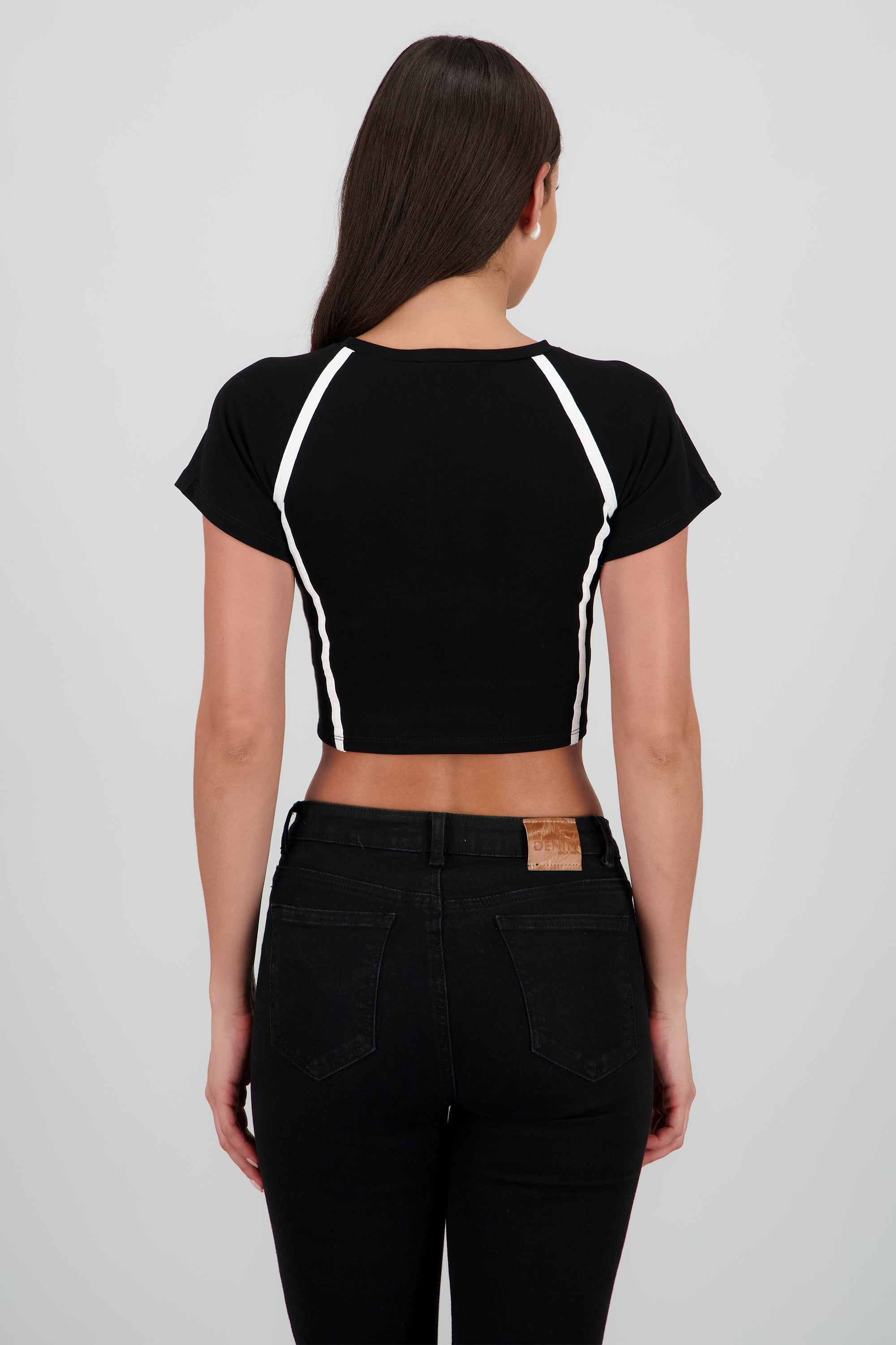 Playera contraste estampado