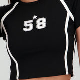 Playera contraste estampado