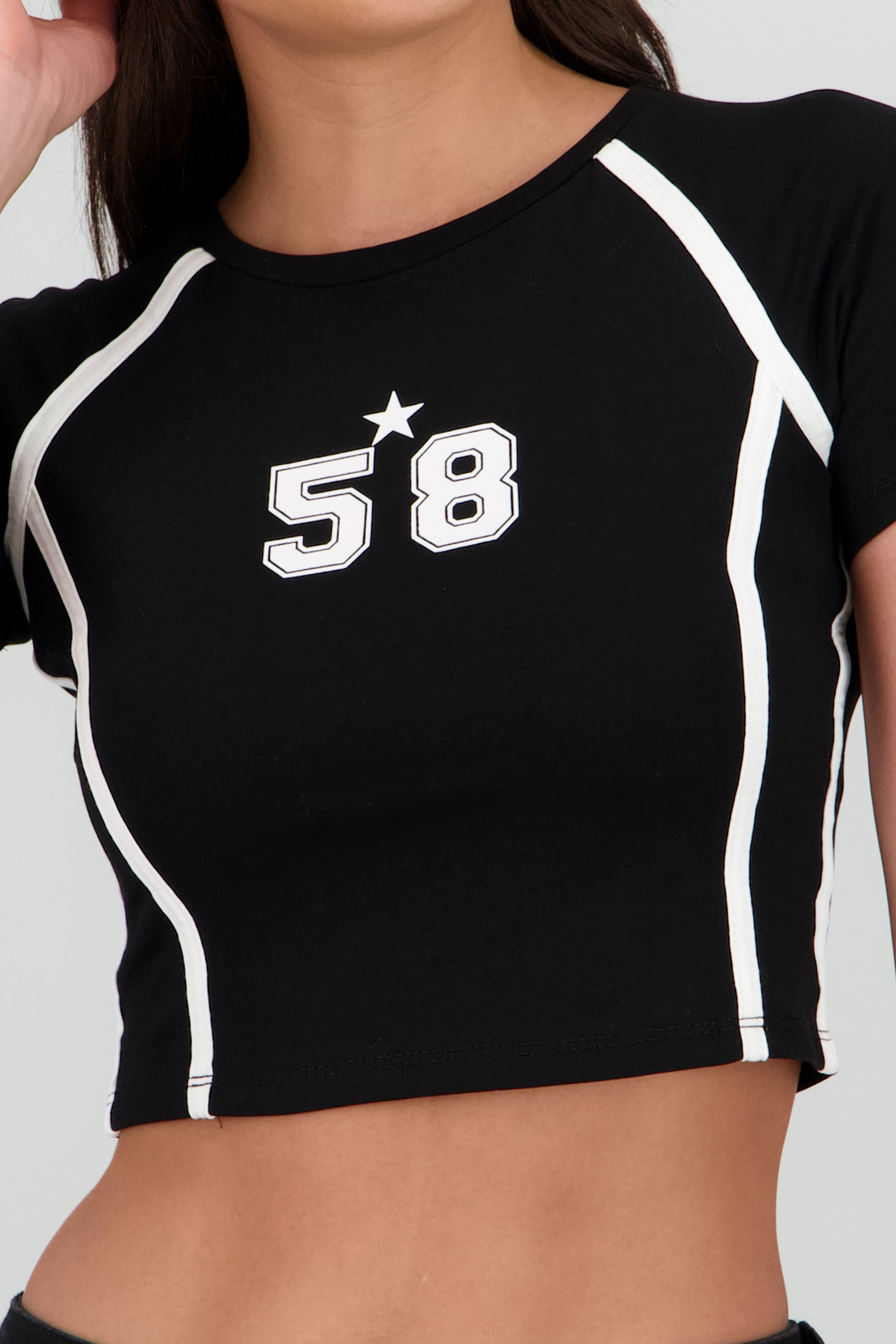 Playera contraste estampado