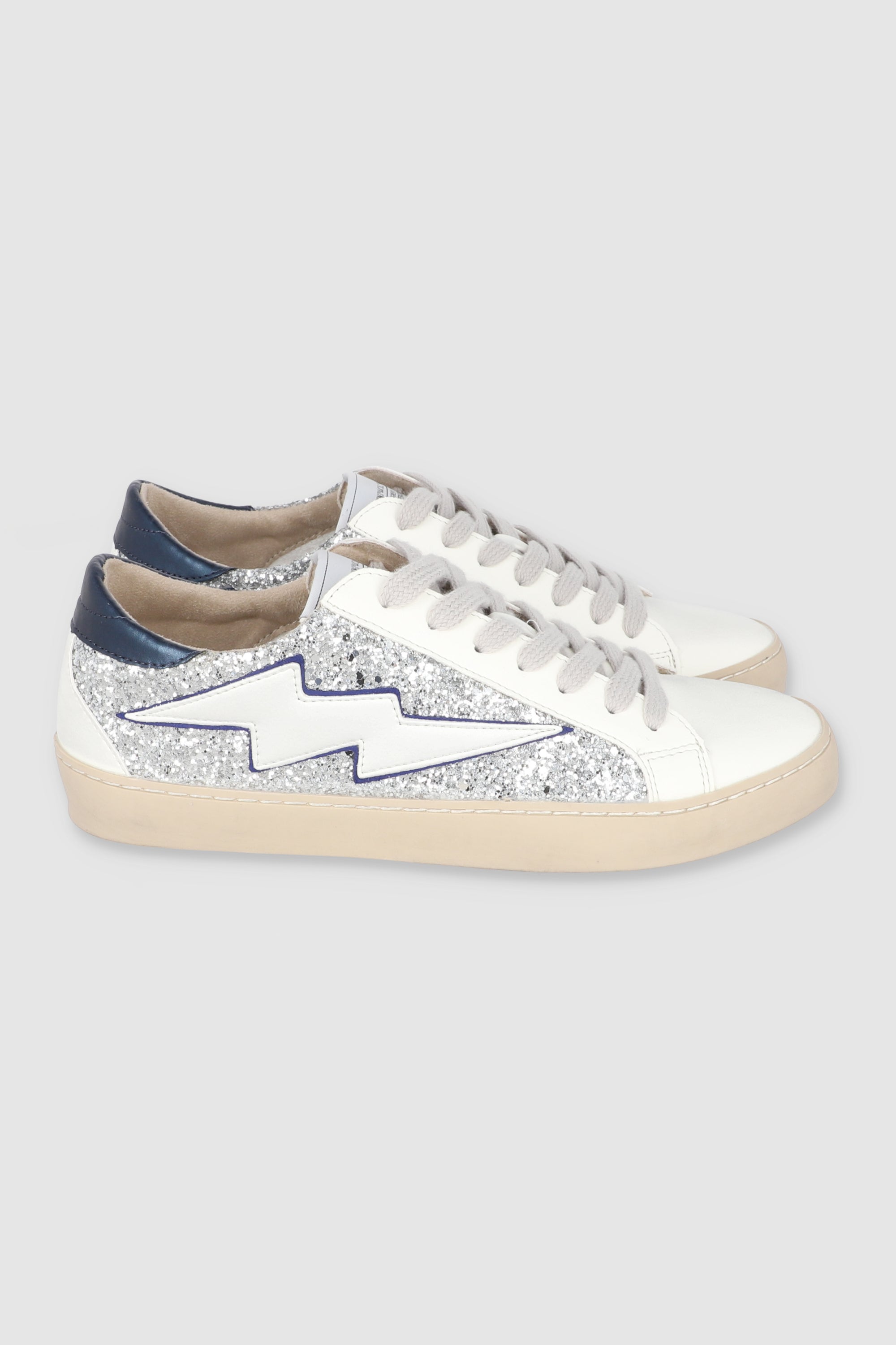 Tenis glitter rayo PLATA