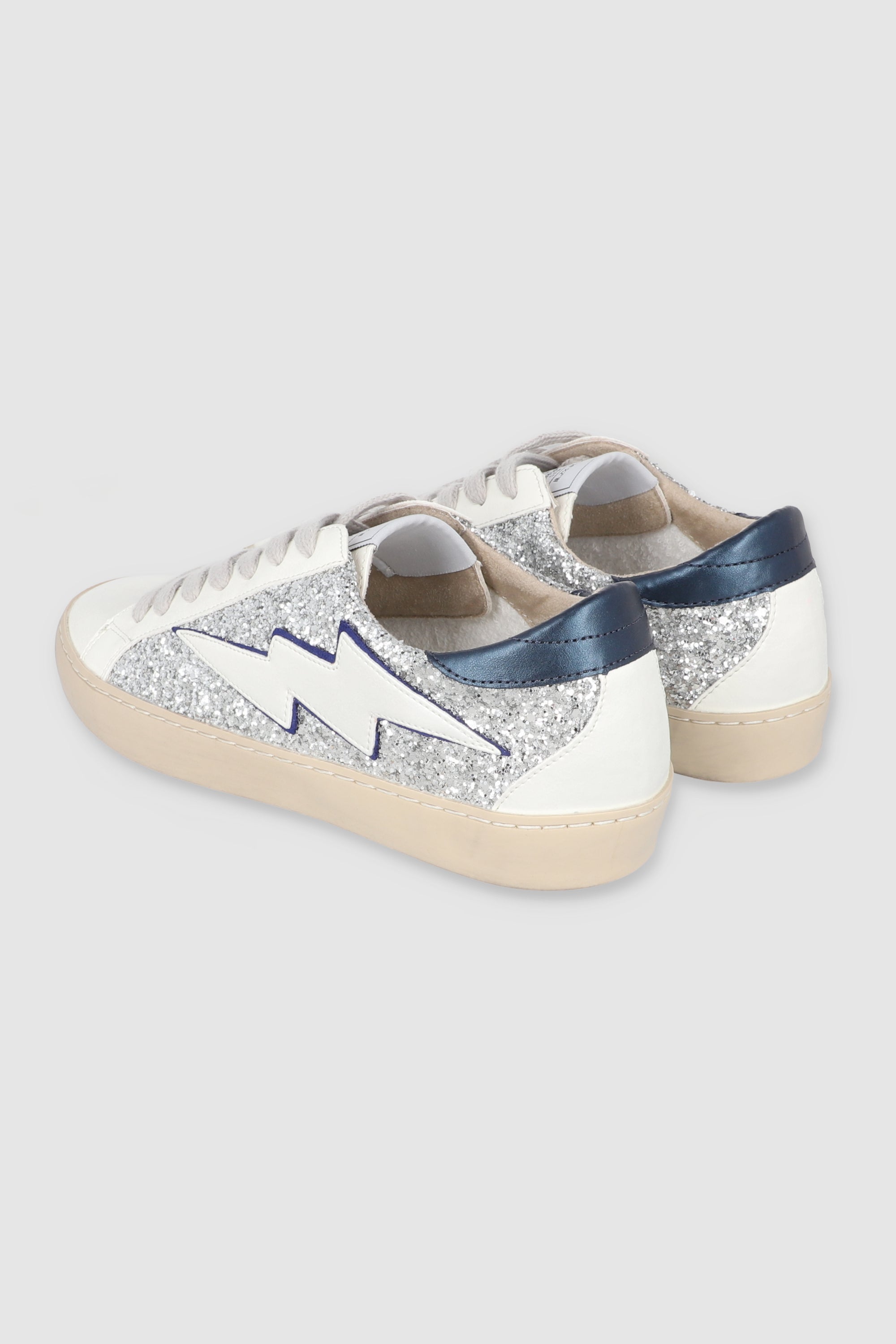 Tenis glitter rayo PLATA