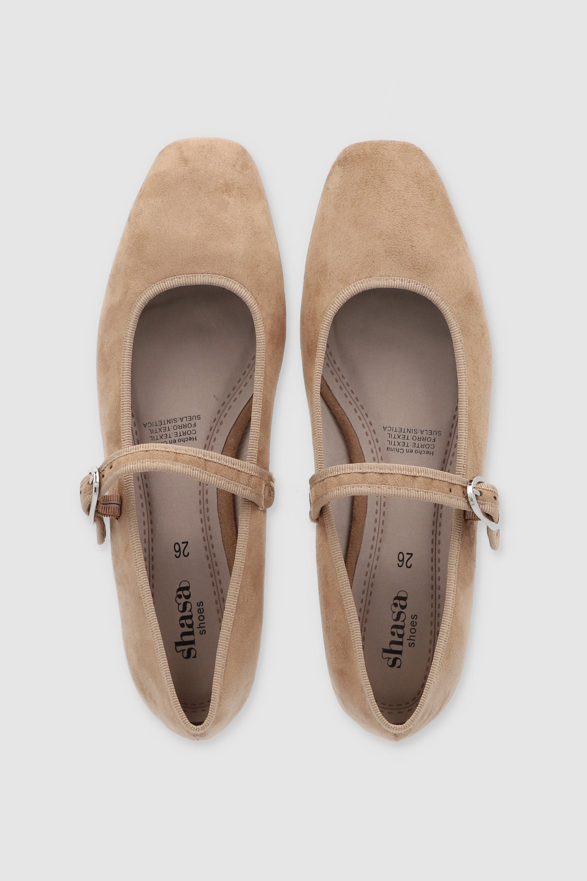 Flat mary jane contrastes bies BEIGE