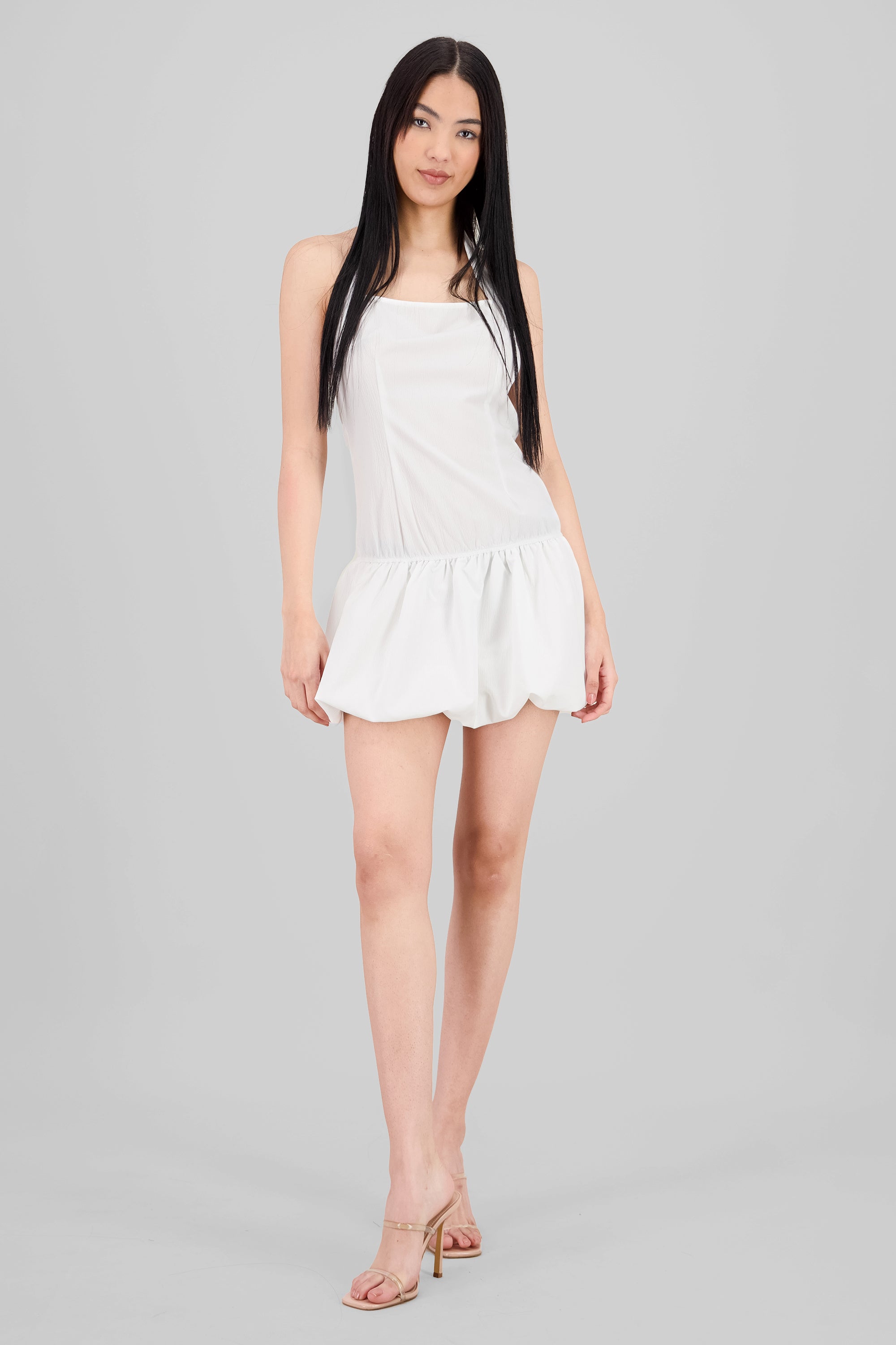 Vestido halter burbuja BLANCO